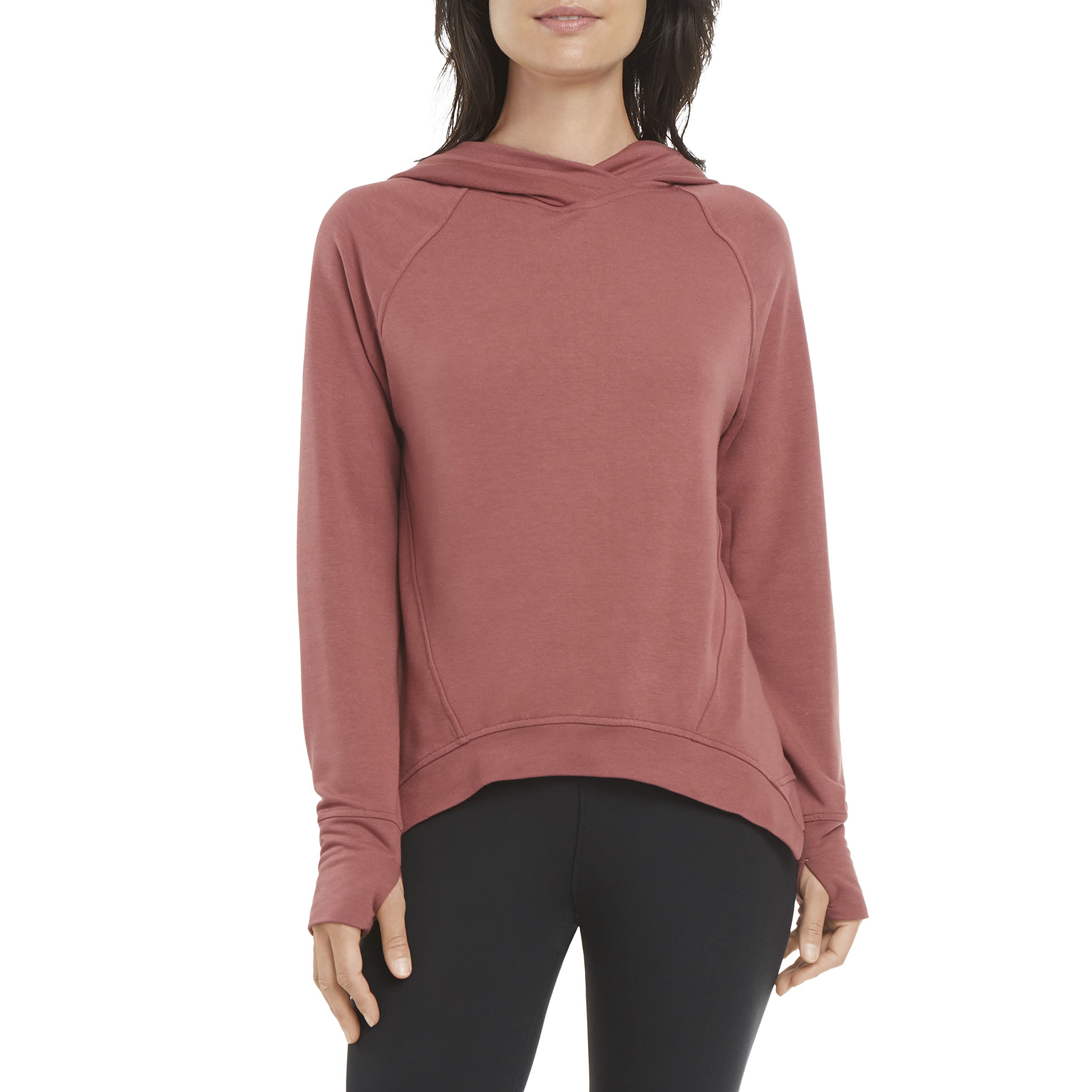 Danskin Women's Tapered Pullover Hoodie - Soft Fleece Lounge Hooded Sweatshirt for Yoga, Running & Casual Wear