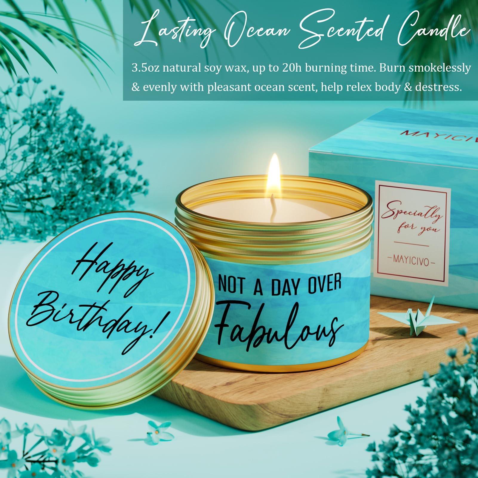 MAYICIVO 8PCS Ocean-Themed Spa Gift Set for Women - Relaxing Self Care Birthday Gifts for Mom, Wife, Sister, Best Friend, Girlfriend, Teacher & Coworker | Perfect for Home Spa Days, Stress Relief & Pampering Gifts