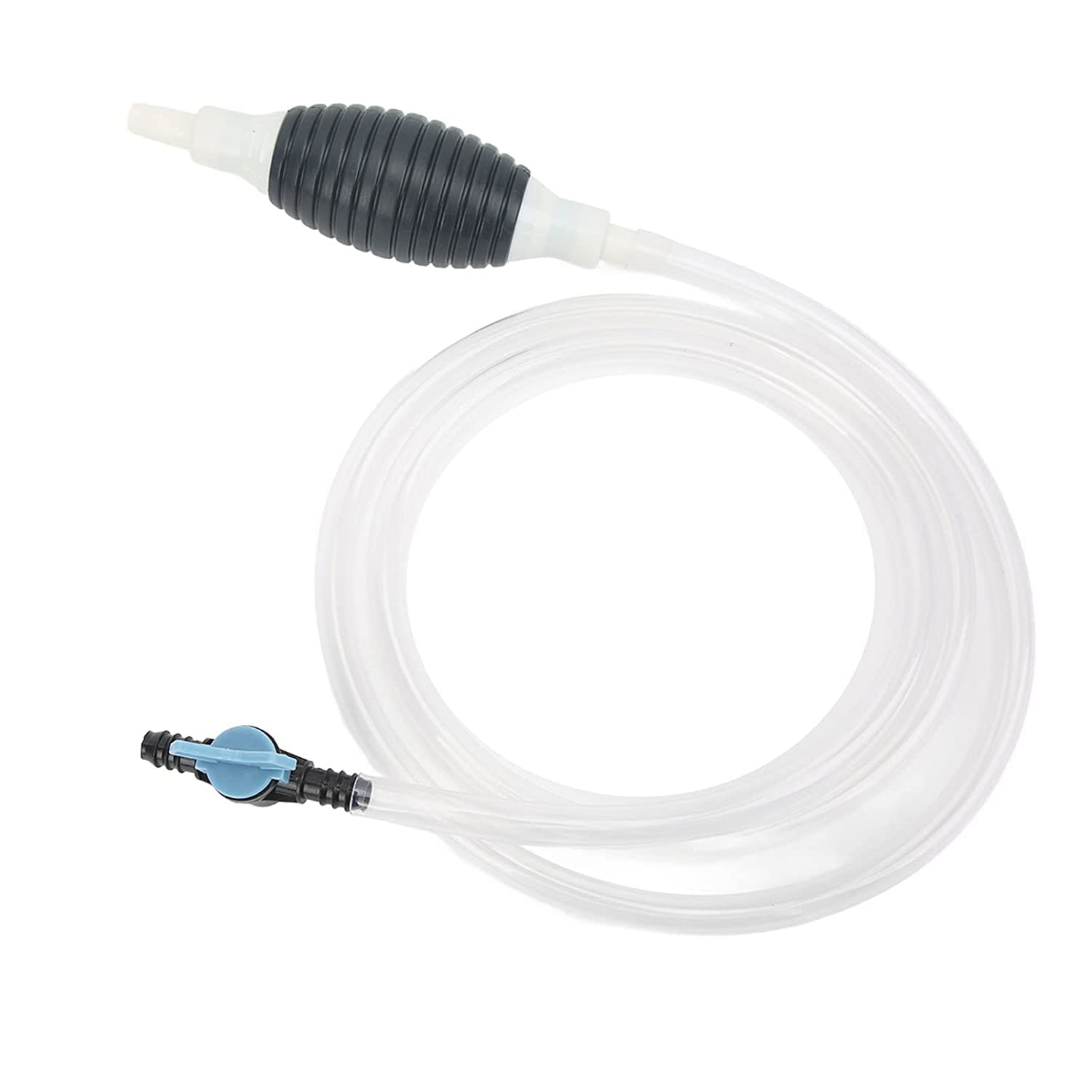 **AUXA High Flow Hand Siphon Pump with 2m Hose - Liquid Transfer Pump for Diesel, Gasoline, Water, Oil & Petrol | Temperature Resistant Check Valve | Portable Fuel Transfer Pump for Cars, Boats, Lawn Mowers & Emergency Use**