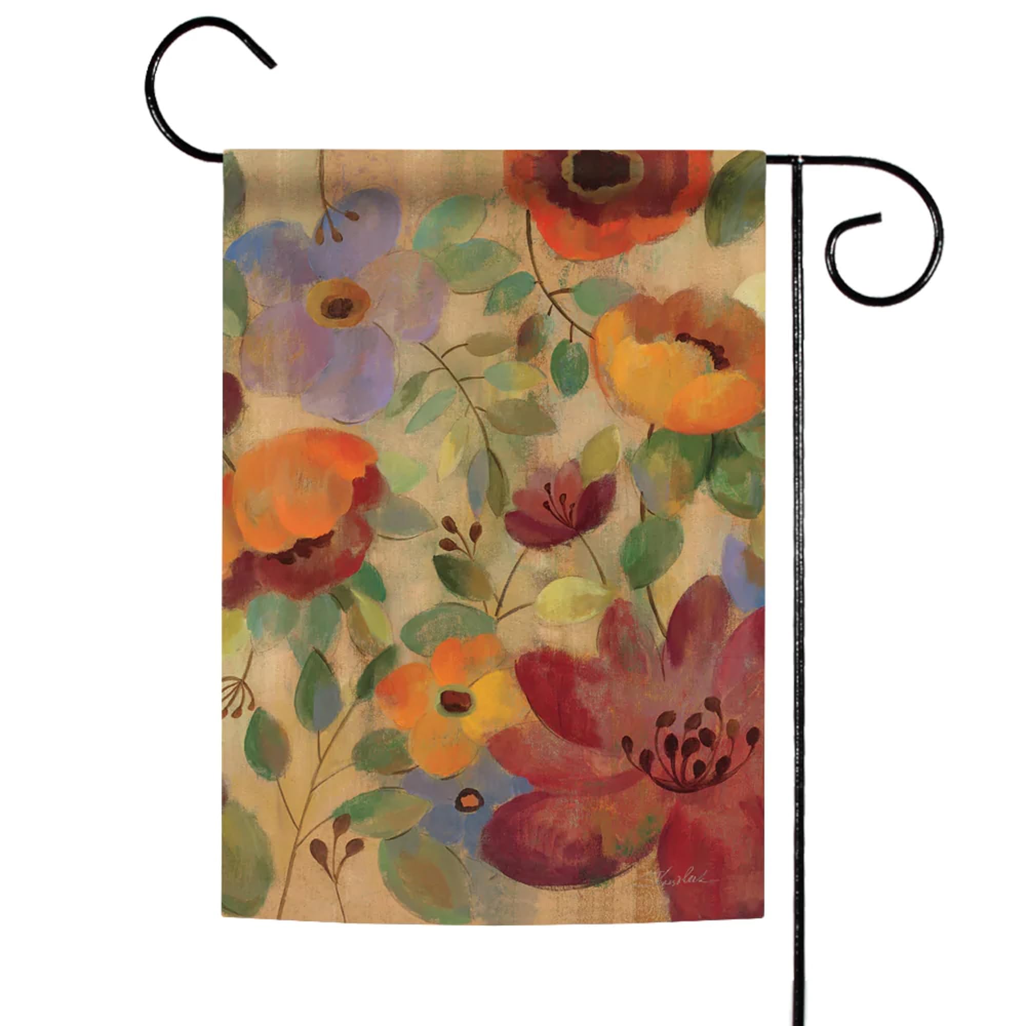 Toland Home Garden 119890 Oil Painted Poppies and Lilies Flower Flag - 12x18 Inch Double Sided Garden Flag for Outdoor Yard Decoration | Perfect for Spring Garden, Front Porch, and Housewarming Gifts