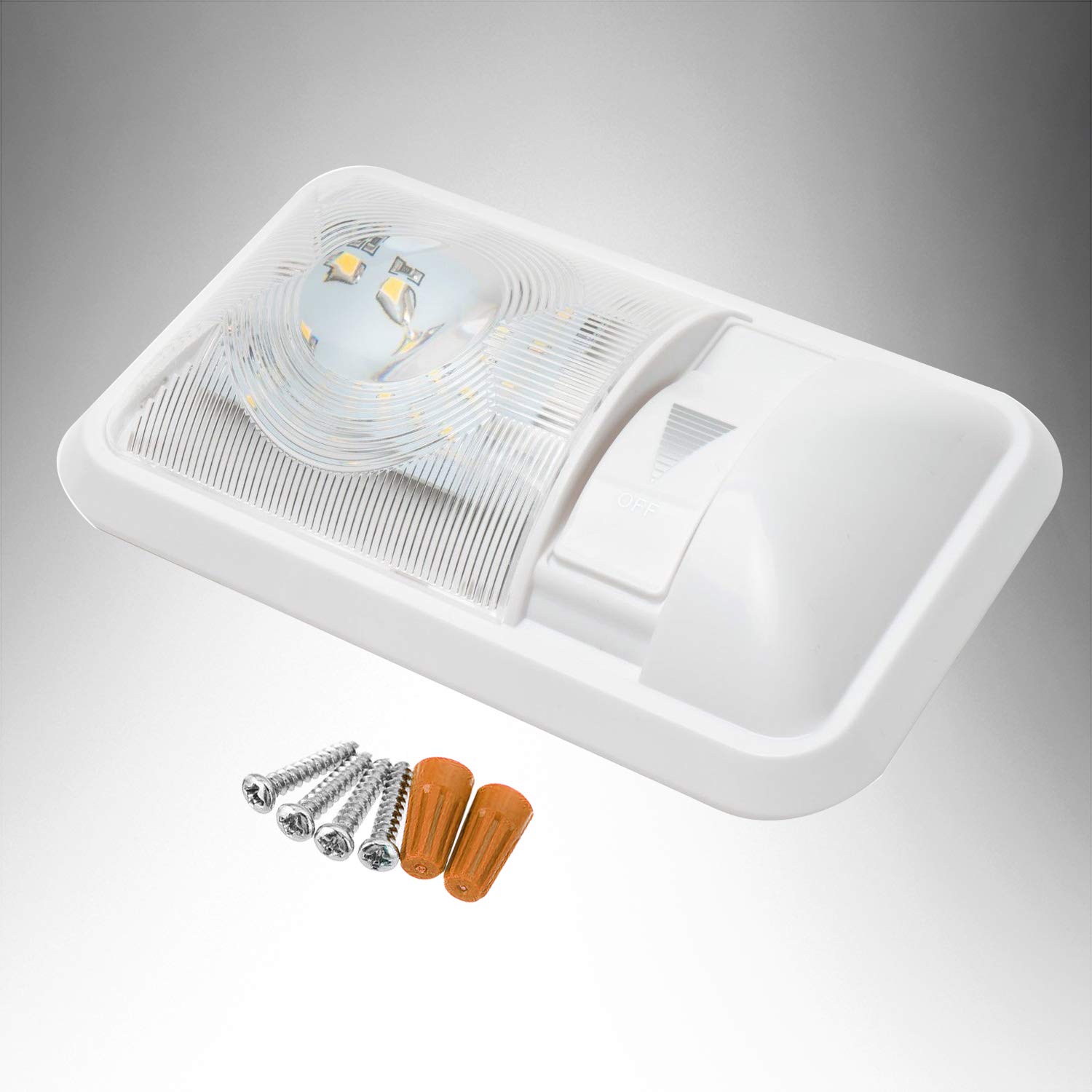 Dimmable RV Ceiling Dome Light - 24 LED Adjustable Interior Lighting for Car, Marine Boat, Trailer & Camper Vans | Natural White 4000-4500K | Perfect for Night Driving & Cozy Cabin Ambiance