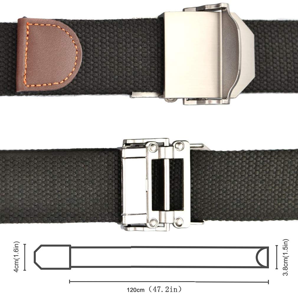 LKMY Men's Nylon Canvas Belt with Metal Buckle - Chinese Dragon Design for Jeans & Chinos | Durable Fashion Accessory for Casual & Business Wear