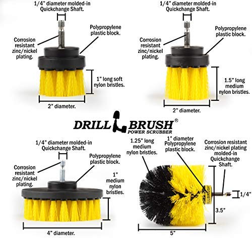 **Drill Brush Spin Scrubber Kit - Bath Mat & Shower Curtain Cleaner - Grout, Tile, Sink, Bathtub, Toilet & Floor Scrubber - Heavy-Duty Cleaning Supplies for Bathroom, Kitchen & Carpet - Perfect for Deep Cleaning & Stain Removal**
