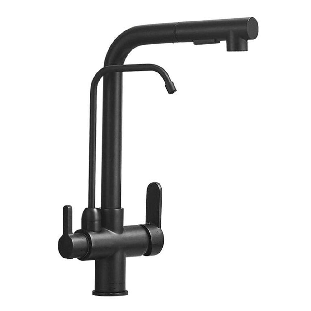 3-in-1 Pull Down Kitchen Faucet with Sprayer - Hot & Cold Water, 360° Rotation, 2 Spray Modes & Pure Water Dispenser for Direct Drinking - Perfect for Sink Installation & Modern Kitchen Upgrades