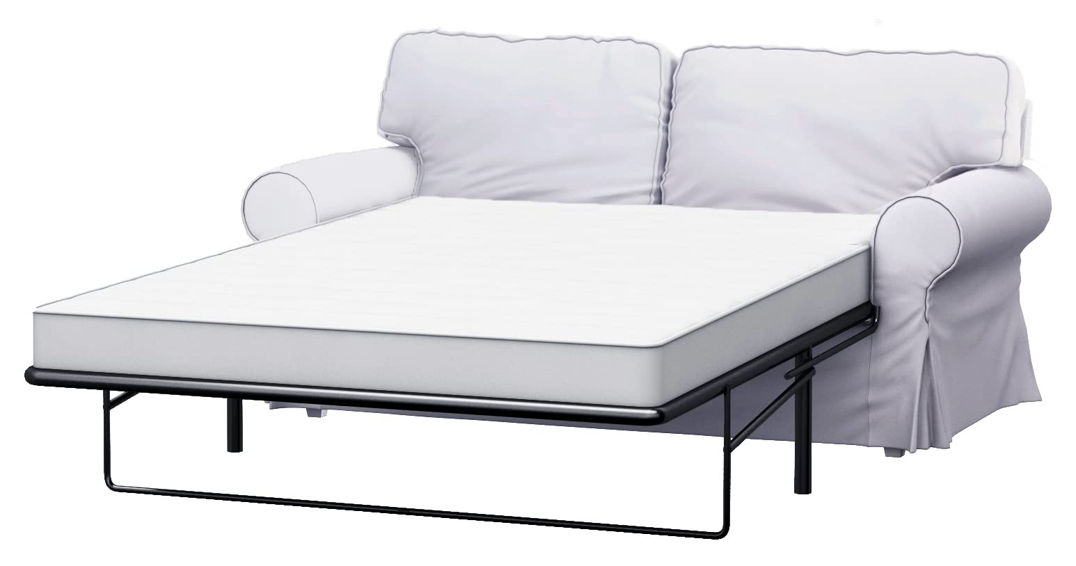 Custom Slipcover for IKEA Ektorp 2-Seater Sleeper Sofa - Polyester Linen White Sofa Bed Cover Replacement - Perfect for Living Room, Bedroom & Home Decor Protection
