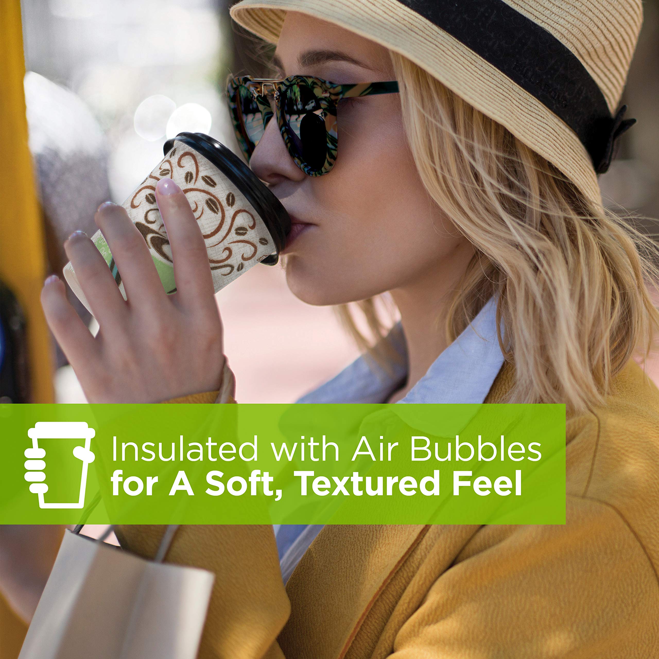Dixie PerfecTouch 12 oz Insulated Paper Coffee Cups - 960 Count (6 Sleeves of 160 Cups) | Hot & Cold Beverage Containers for Office, Cafes & Home Use | BPA-Free Disposable Cups by Georgia-Pacific