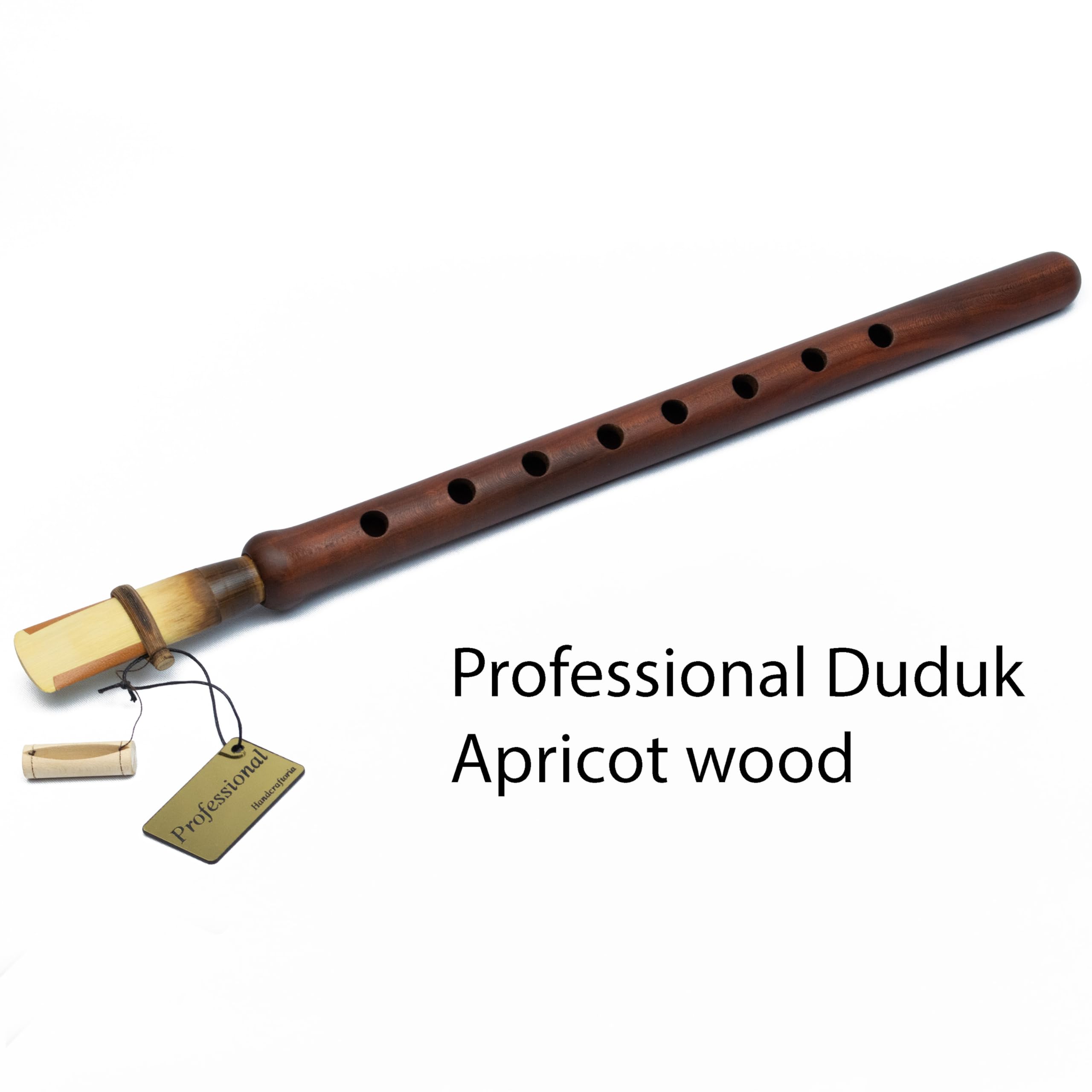 HandCraftoria Professional Armenian Duduk Instrument - Apricot Wood with Leather Case, Includes 1 Professional Reed & 2 Standard Reeds - Key A Flute Oboe Balaban Woodwind - Perfect for Traditional Music Performances & Cultural Events