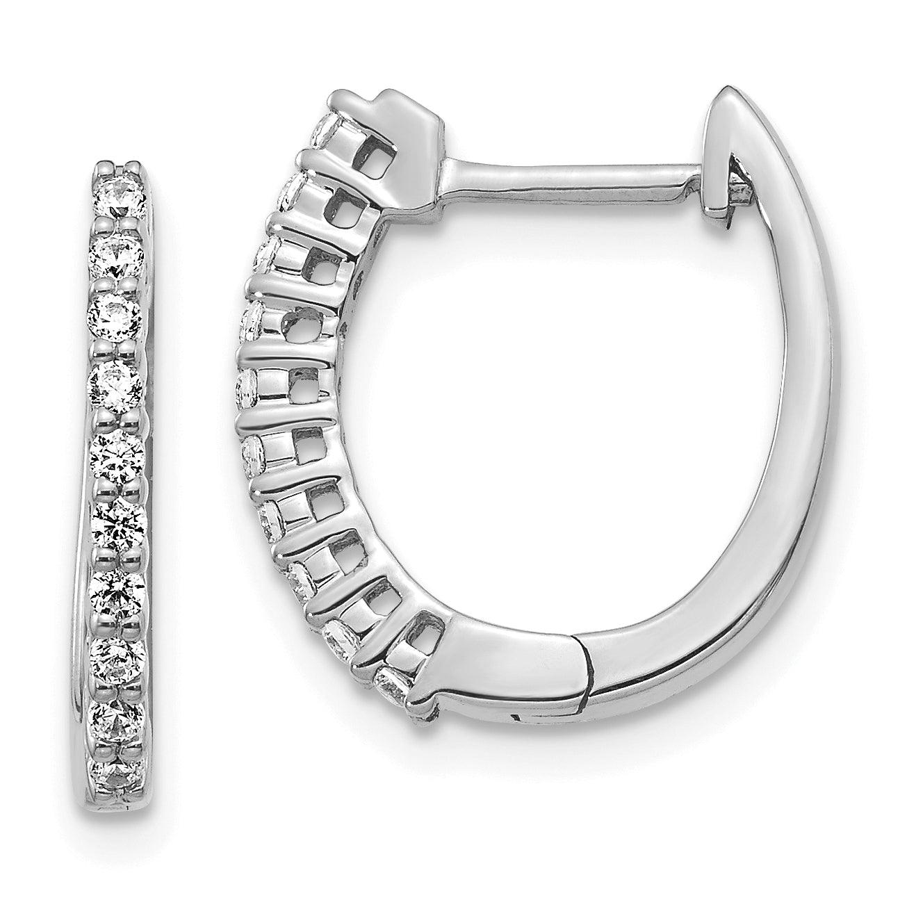 14K White Gold Lab Grown Diamond Hinged Hoop Earrings for Women - Elegant Everyday & Wedding Jewelry Gift