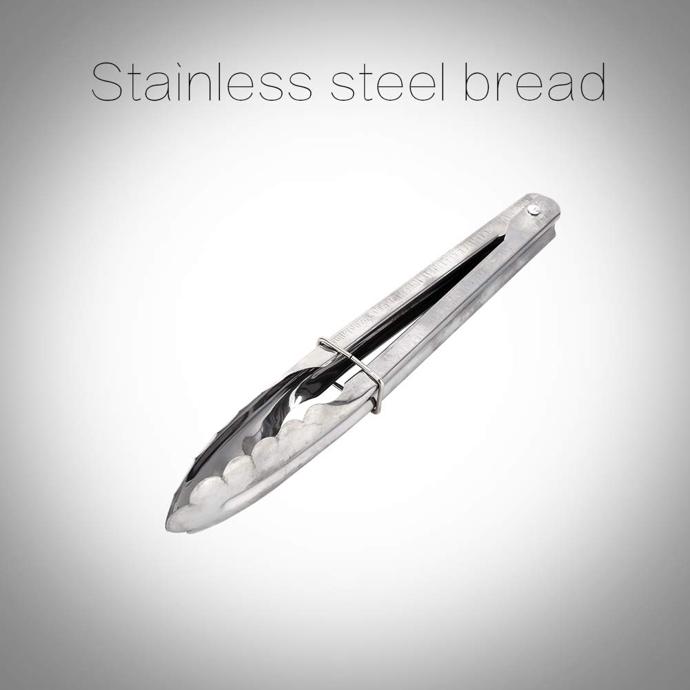 9-Inch Stainless Steel Kitchen Tongs - Heavy Duty BBQ & Serving Tongs for Cooking, Grilling, Buffet, Steak, Bread - Perfect for Restaurants, Picnics & Home Kitchens