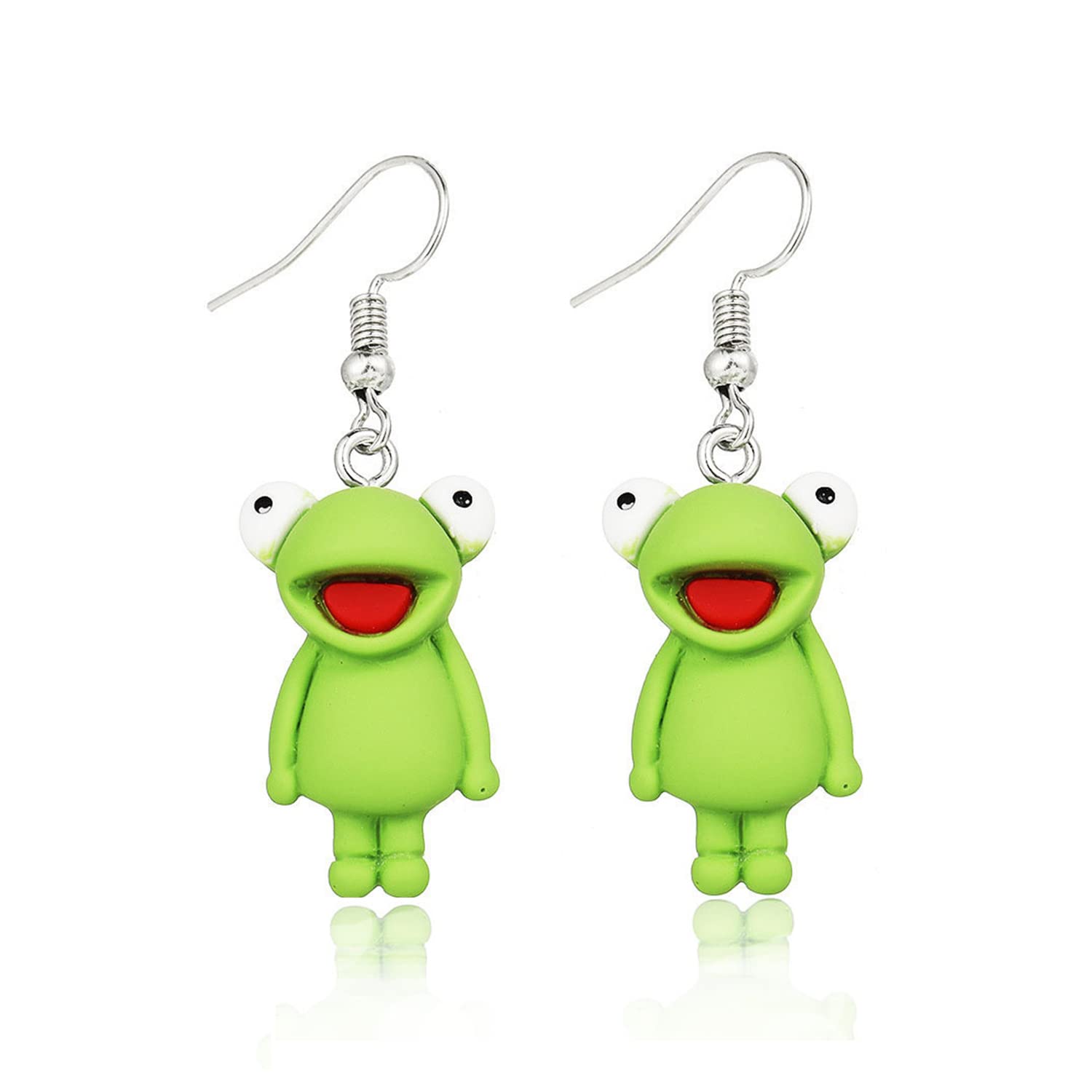 Creative Funny Acrylic Frog Drop Dangle Earrings - Cute Sweet Cartoon Resin Animal Jewelry for Women & Girls - Unique Fashion Accessories Gift for Birthday, Party & Daily Wear