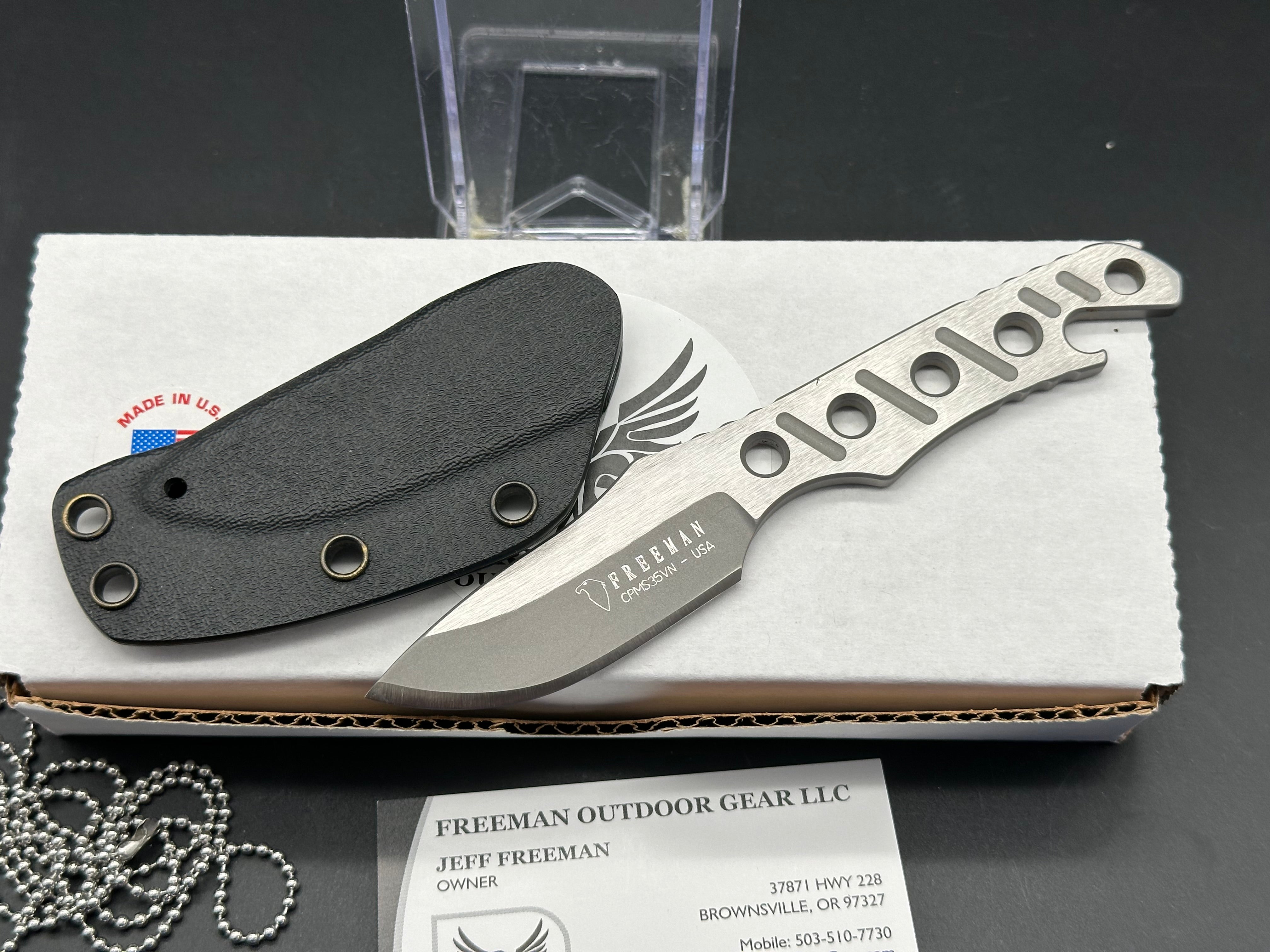 Freeman 451 Neck Knife - S35VN Steel Blade, Compact Tactical EDC Knife for Outdoor Survival, Hunting & Camping | Perfect for Hiking, Bushcraft & Everyday Carry