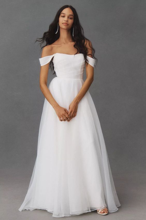 Jenny Yoo Bronte Wedding Gown - Elegant A-Line Bridal Dress for Church Ceremony & Romantic Beach Weddings