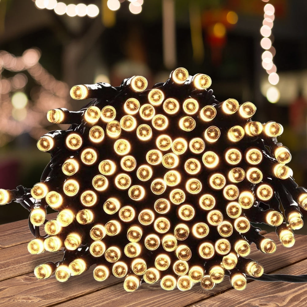 35M 200LED Solar Powered Fairy Lights - Outdoor Waterproof String Lights for Garden, Patio, Christmas, Wedding & Party Decor (Warm White) | Perfect for Backyard, Balcony, Fence and Holiday Lighting