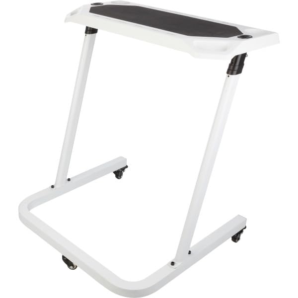 Adjustable Bike Desk - Rolling Laptop Stand for Exercise Bike or Trainer - Workstation for Working & Watching TV While Cycling - Home Office Standing Desk for Fitness & Productivity