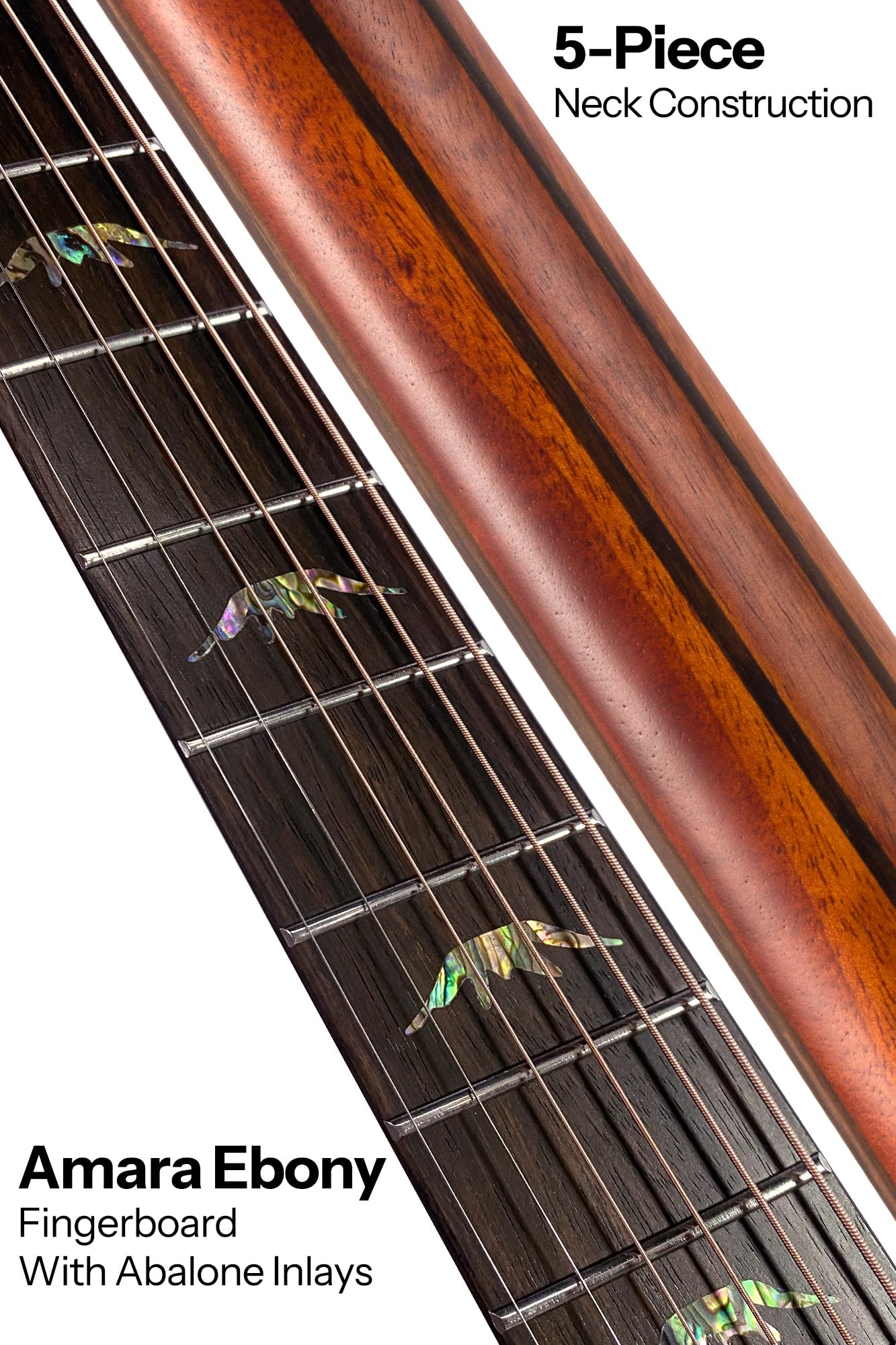 BAT 4CEL SG Left Handed Solid Top Dreadnought Acoustic Guitar for Beginners - Natural Wood Finish, Perfect for Campfire Singalongs & Home Practice Sessions