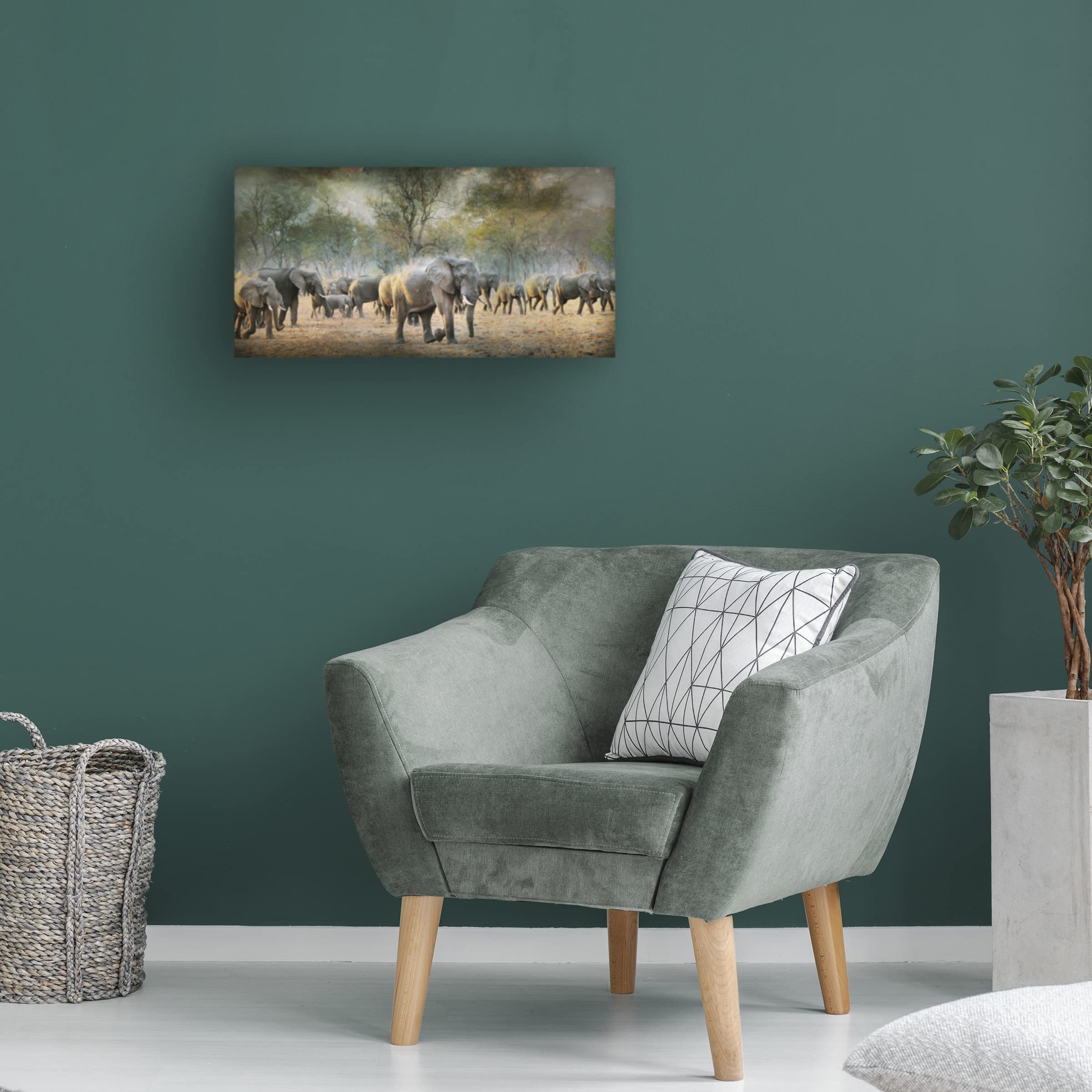 Trademark Fine Art 'The Herd' Canvas Wall Art by Antonio Grambone - Modern Home Decor for Living Room, Bedroom & Office