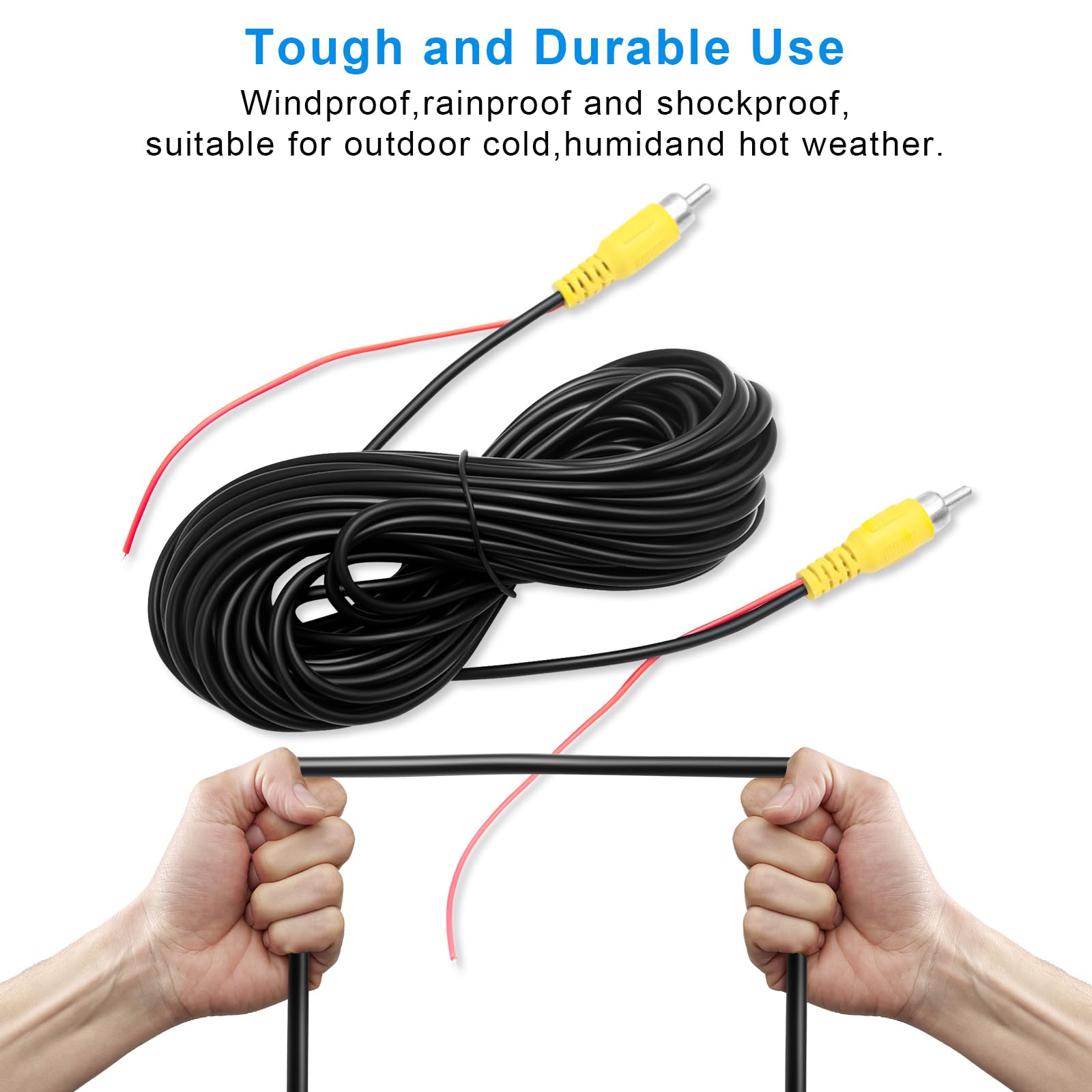 **High-Quality RCA Video Cable 20FT - Car Backup Camera AV Extension Cable with Detection Wire & Power Cable (Female to Female Coupler) - Perfect for Rear View Camera Installation & Vehicle Safety Systems**    *(Ideal for Trucks, RVs, Trailers & DIY Backup Camera Setups)*