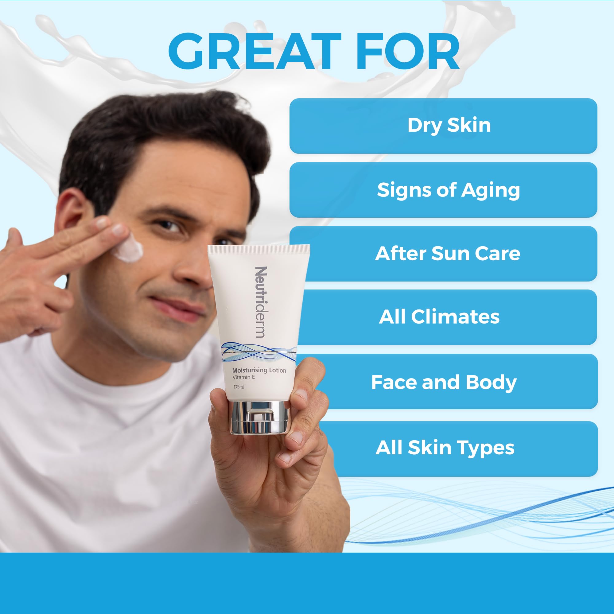 NEUTRIDERM Daily Face Moisturizer with Natural Vitamin E - Hydrating Lotion for Face & Body | 48-Hour Moisture for Wrinkles, Dry, Acne-Prone & Aging Skin | 4.2 oz | Perfect for Daily Skincare Routine & Travel