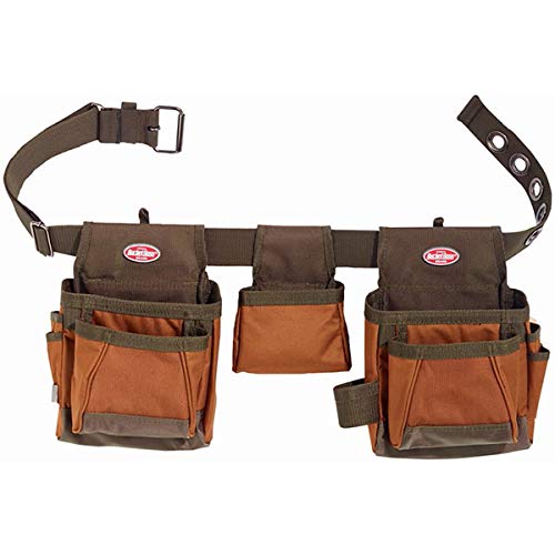 BucketBoss Professional 8-Piece Tool Belt Set - Heavy Duty Construction Work Belt with Multiple Pockets for Carpenters, Electricians & Contractors - Perfect for DIY Projects, Home Repairs & Job Sites