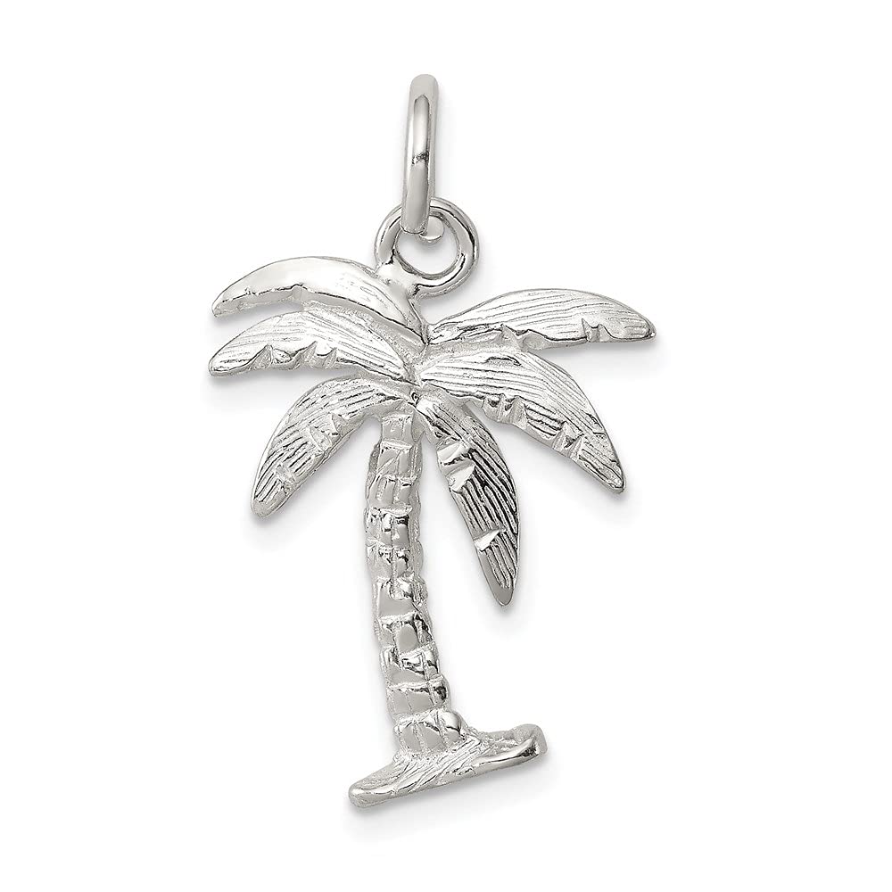 Sterling Silver Palm Tree Charm Pendant Necklace for Women - Dainty Beach Jewelry Gift for Her - Perfect for Vacation, Summer Outfits & Layering