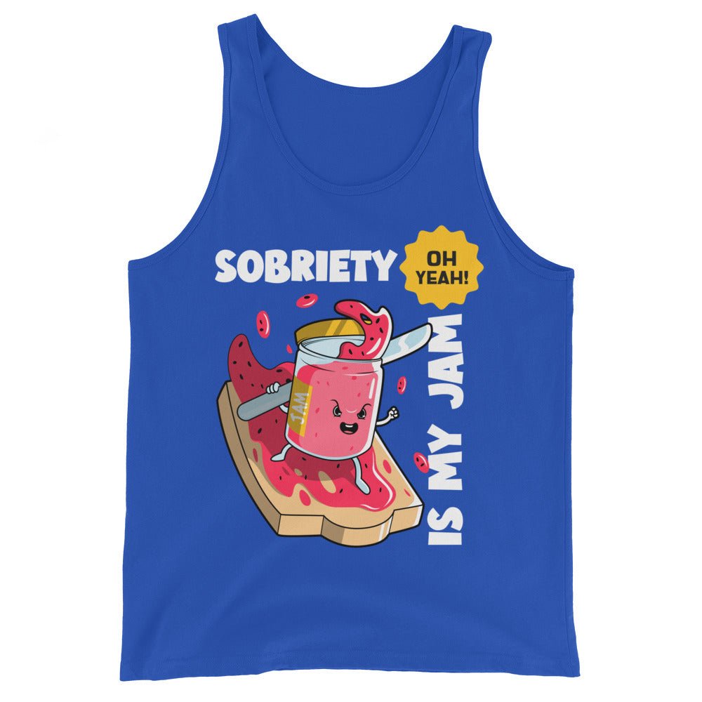 Jammin' to Sobriety Men's Tank Top - Funny Motivational Workout Shirt for Gym & Recovery - Perfect for Fitness, Sobriety Support & Casual Wear