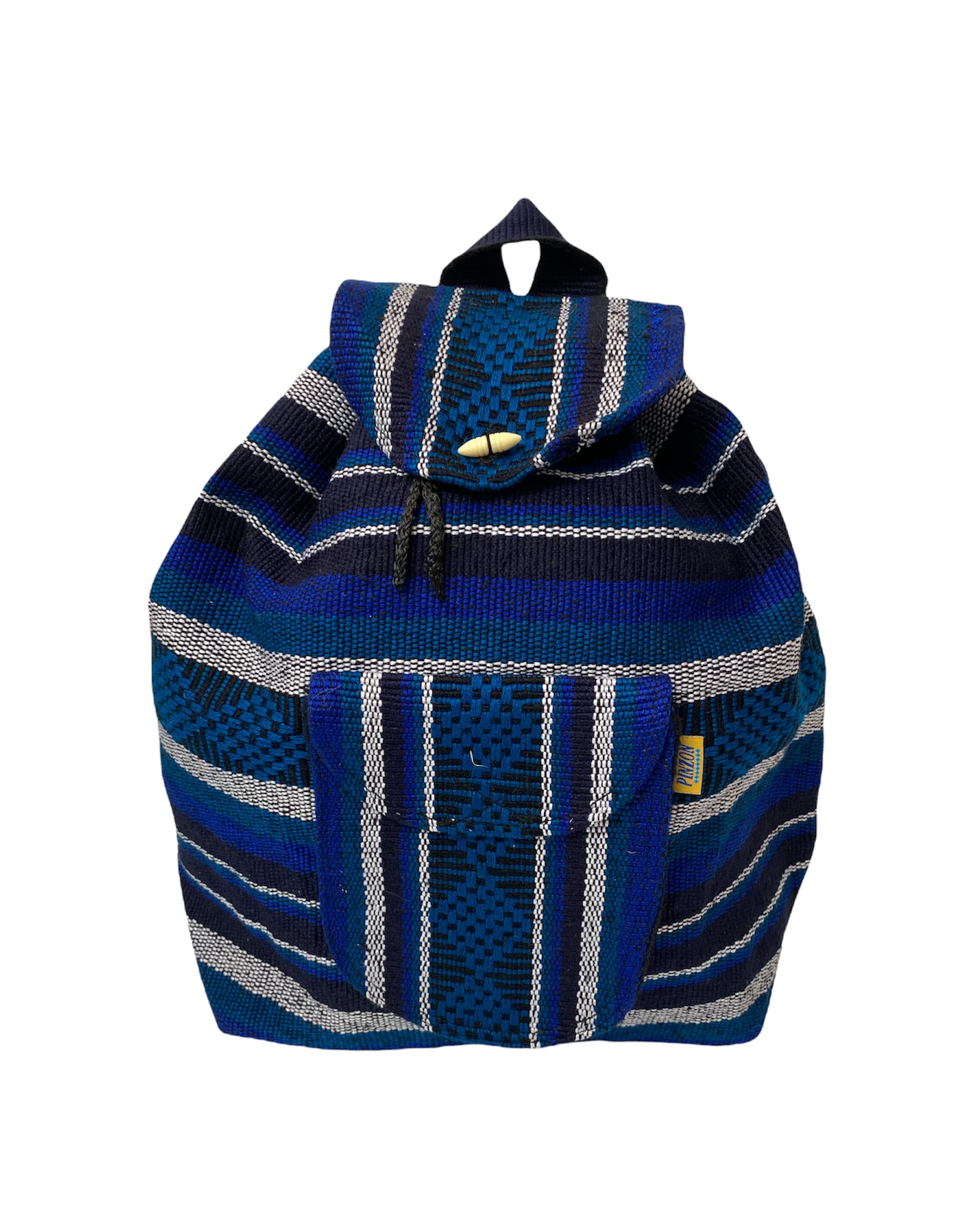 Blue Pinzon Backpack - Unisex School & Travel Bag, Regular Size Boho Beach Backpack, Made in Mexico | Perfect for College, Weekend Trips & Bohemian Style