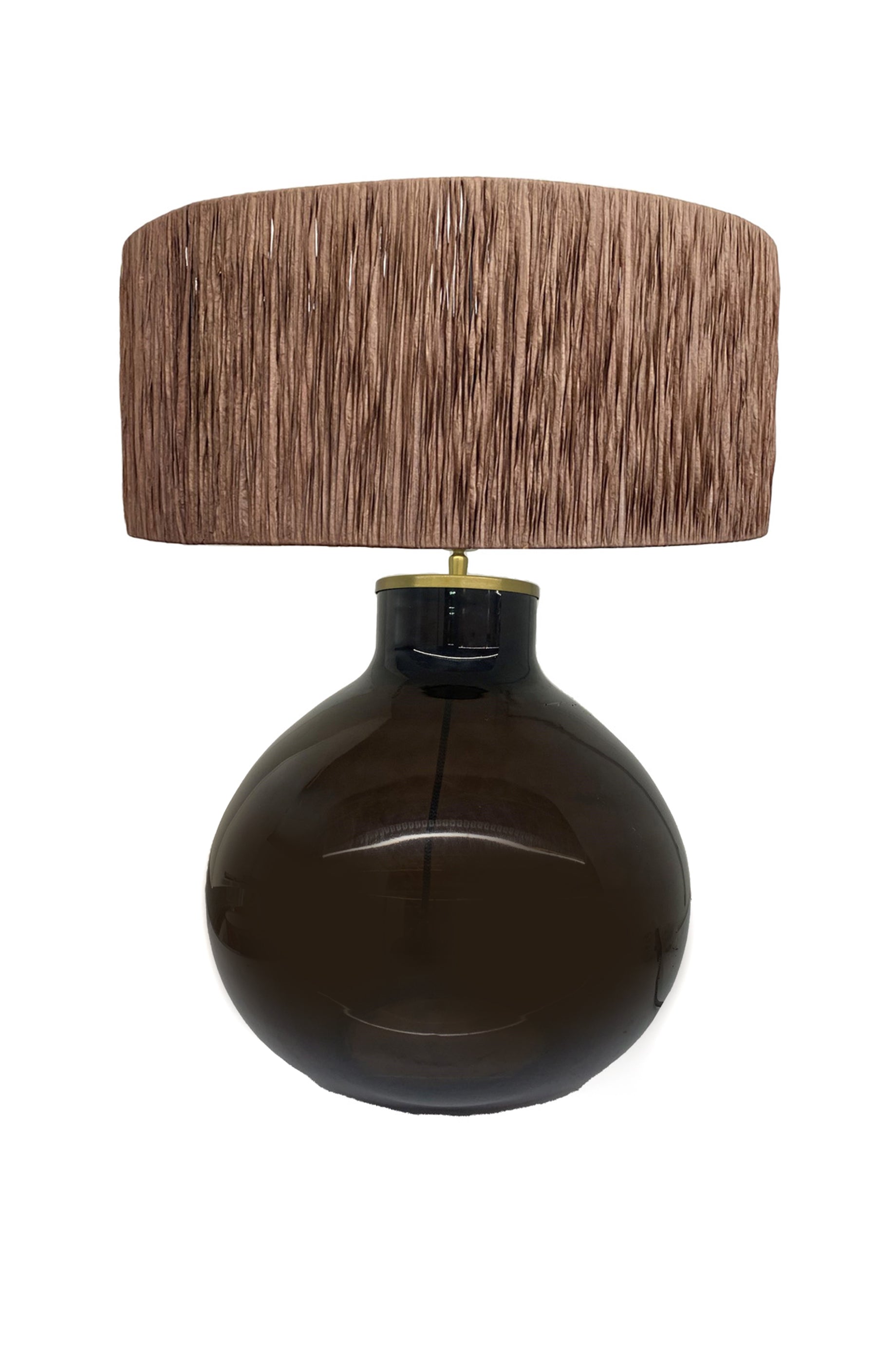 Premium Husk Glass Lamp with Charcoal Finish - Elegant Home Decor for Living Room, Bedroom, or Office Lighting