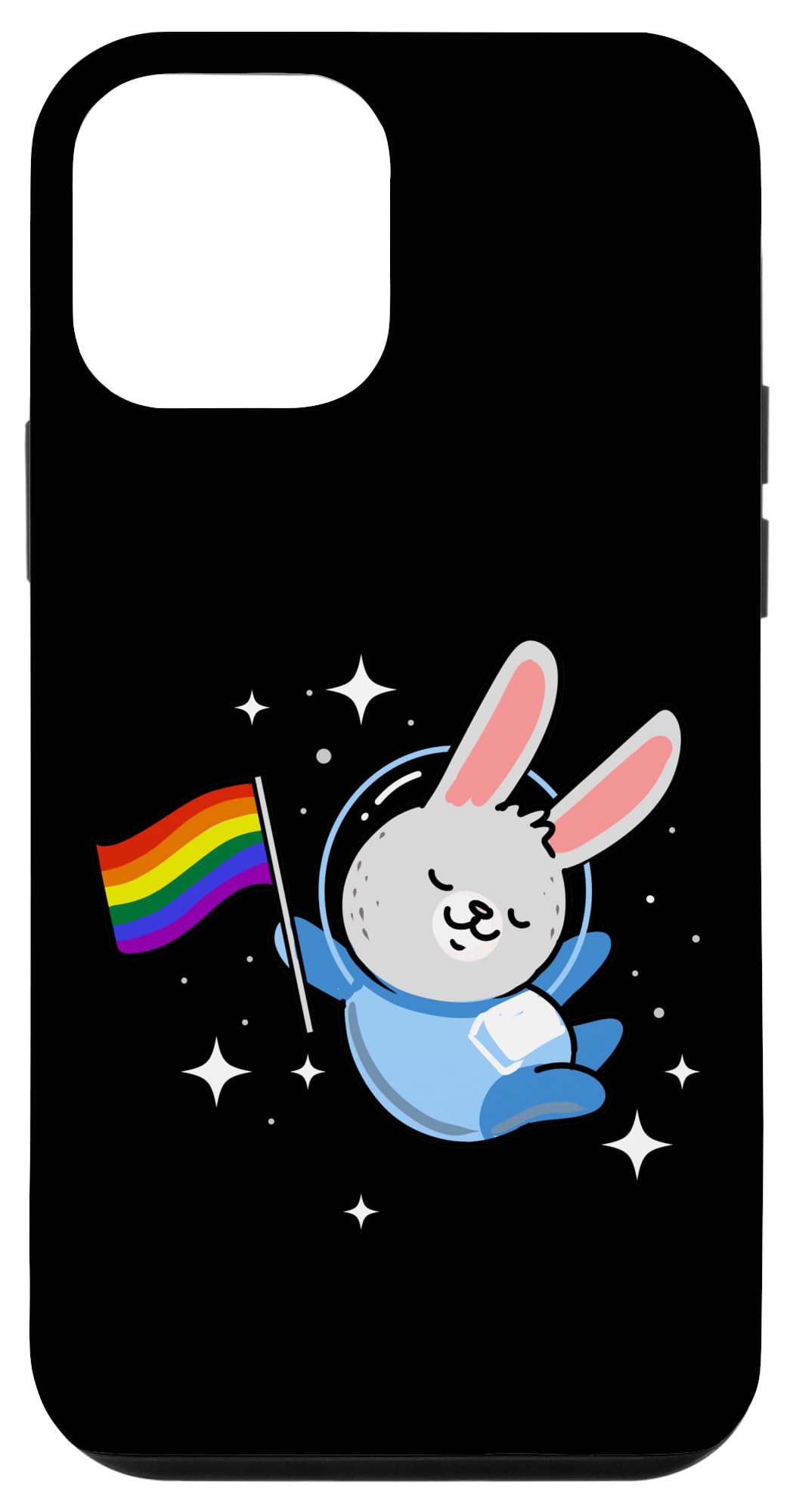 iPhone 12 Mini Case - Space Bunny Gay Pride Design | Protective Phone Cover for LGBTQ+ Support | Perfect for Everyday Use & Pride Events