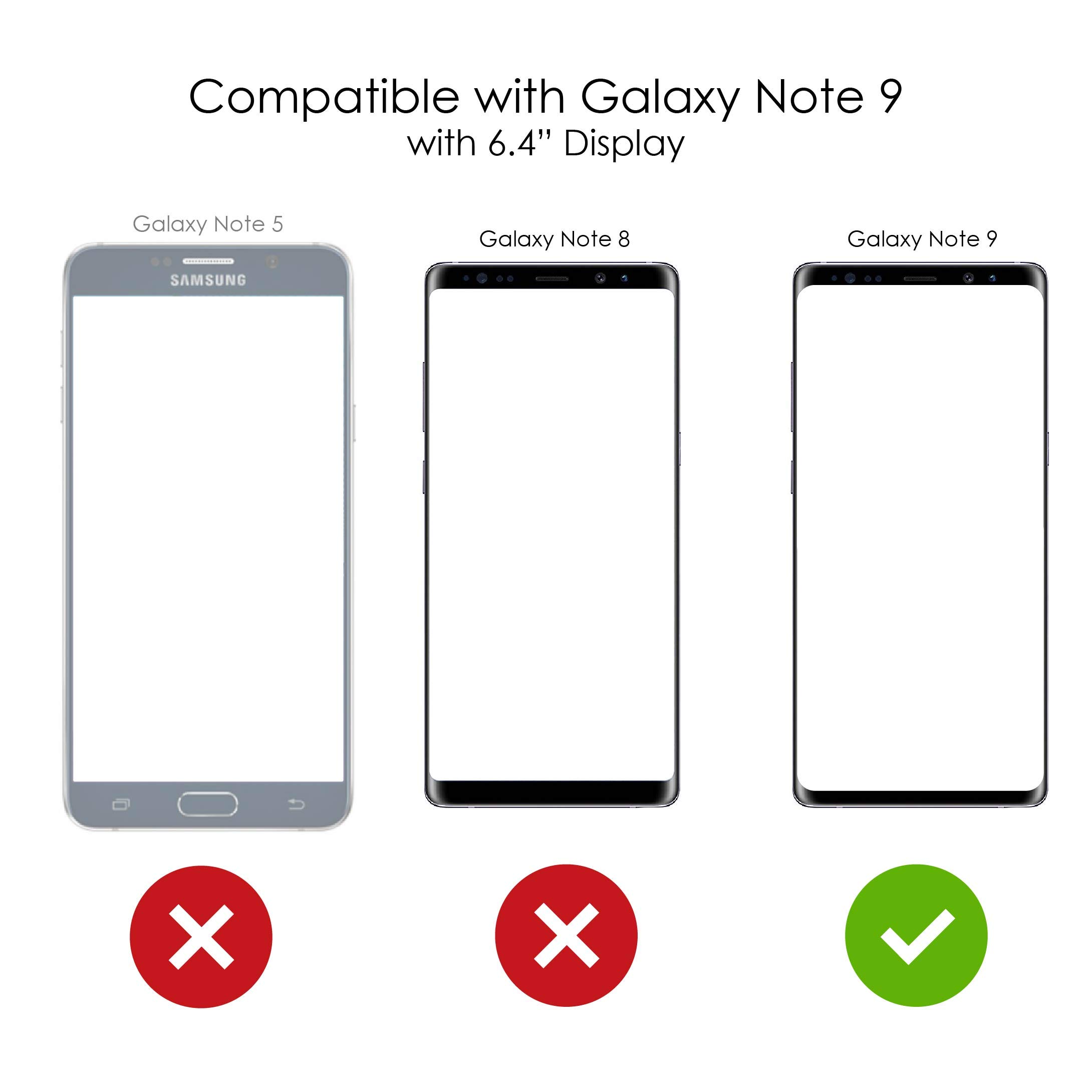 DistinctInk Clear Shockproof Hybrid Case for Samsung Galaxy Note 9 - TPU Bumper with Acrylic Back & Tempered Glass Screen Protector - Solar System Planets Design - Perfect for Work, Travel & Everyday Protection