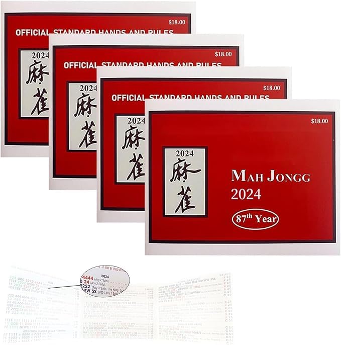 2024 Large Mahjong Playing Cards Set - Standard Hands & Rules with 4 Oversized Scorecards | Perfect for Family Game Nights, Casino Parties & Asian-Themed Events