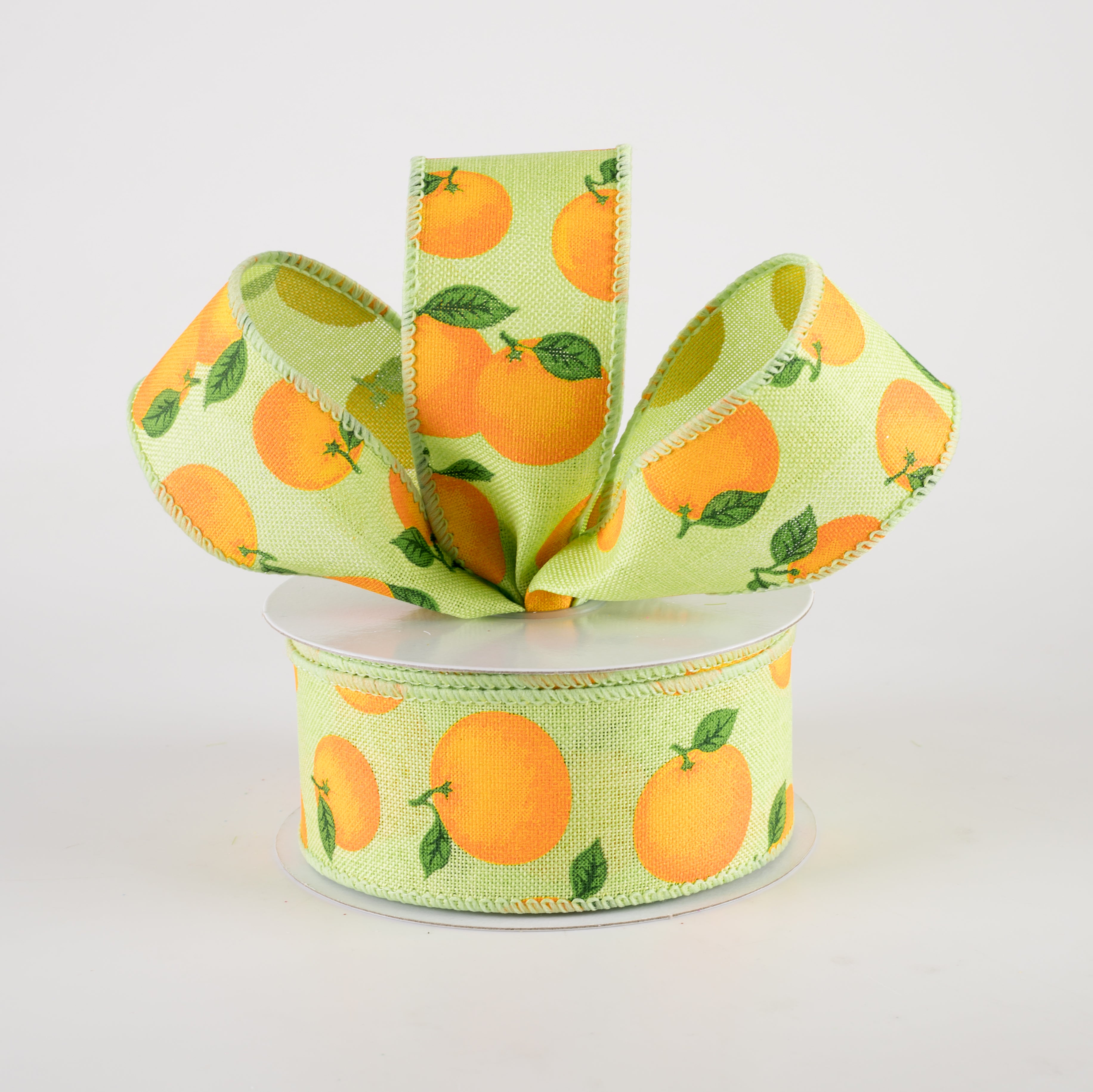 1.5 Inch Linen Orange Ribbon - Lime Green (10 Yards) for Gift Wrapping, Crafts, and DIY Decorations