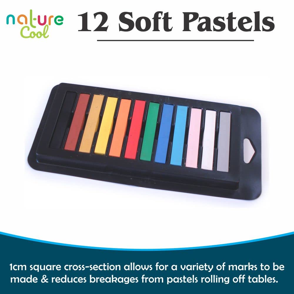 12 Assorted Soft Pastels Set - Non Toxic Chalk Pastel Sticks for Art Drawing, Scrapbooking | Ideal for Beginners, Kids & Professional Artists | Perfect for Classroom, Home Studio & DIY Craft Projects