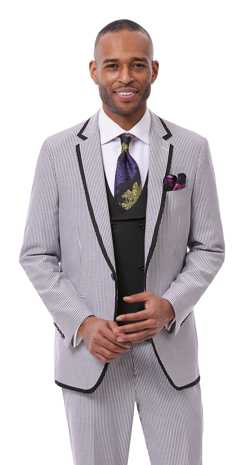 EJ Samuel Men's Classic Black Suit M2809 - Premium Business Attire for Weddings, Office & Formal Events