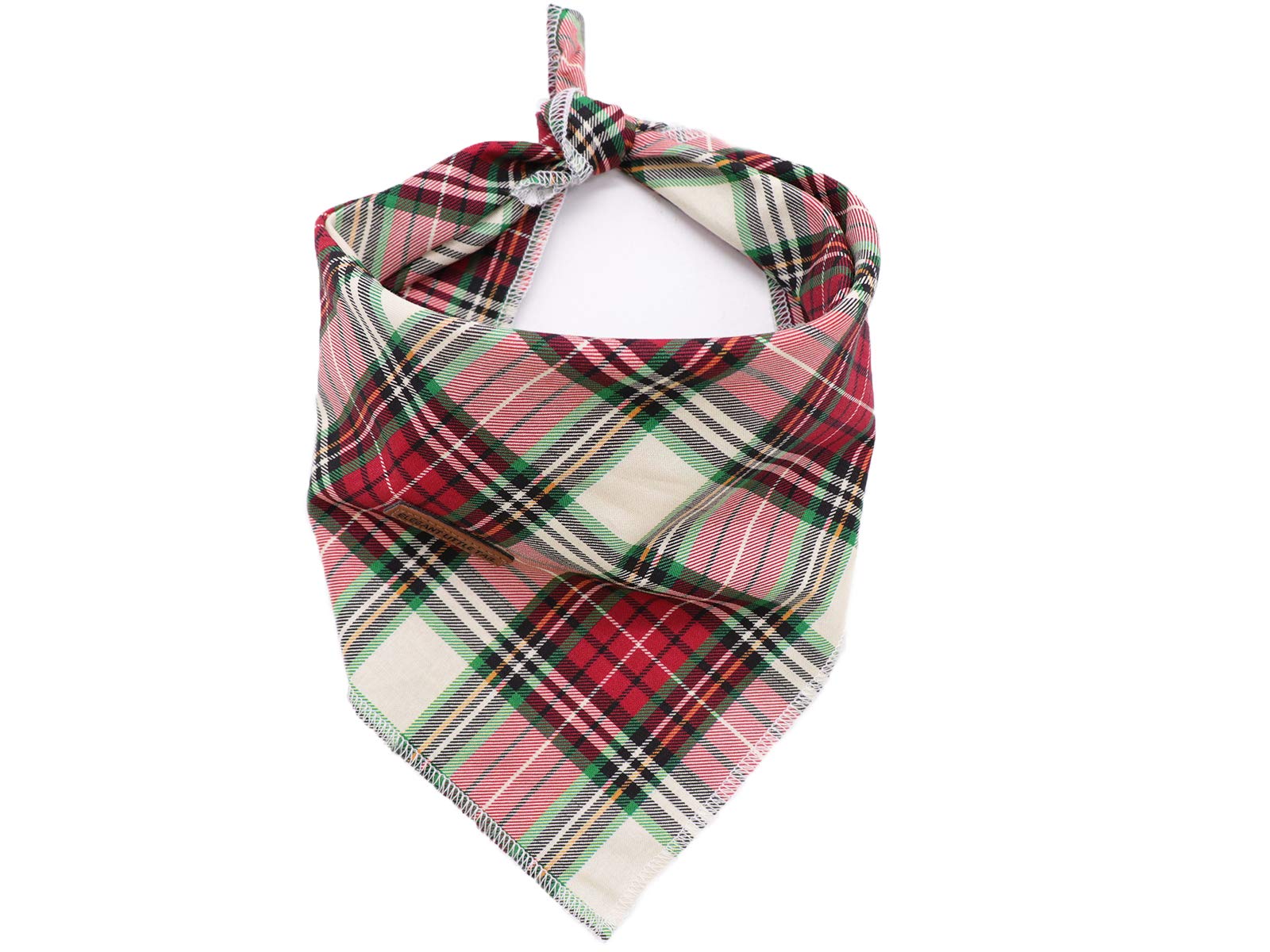 Elegant Plaid Christmas Dog Bandana - Washable Reversible Cotton Pet Scarf, Adjustable Square Kerchief for Small to Large Dogs & Cats - Perfect for Holiday Photos, Parties & Festive Occasions