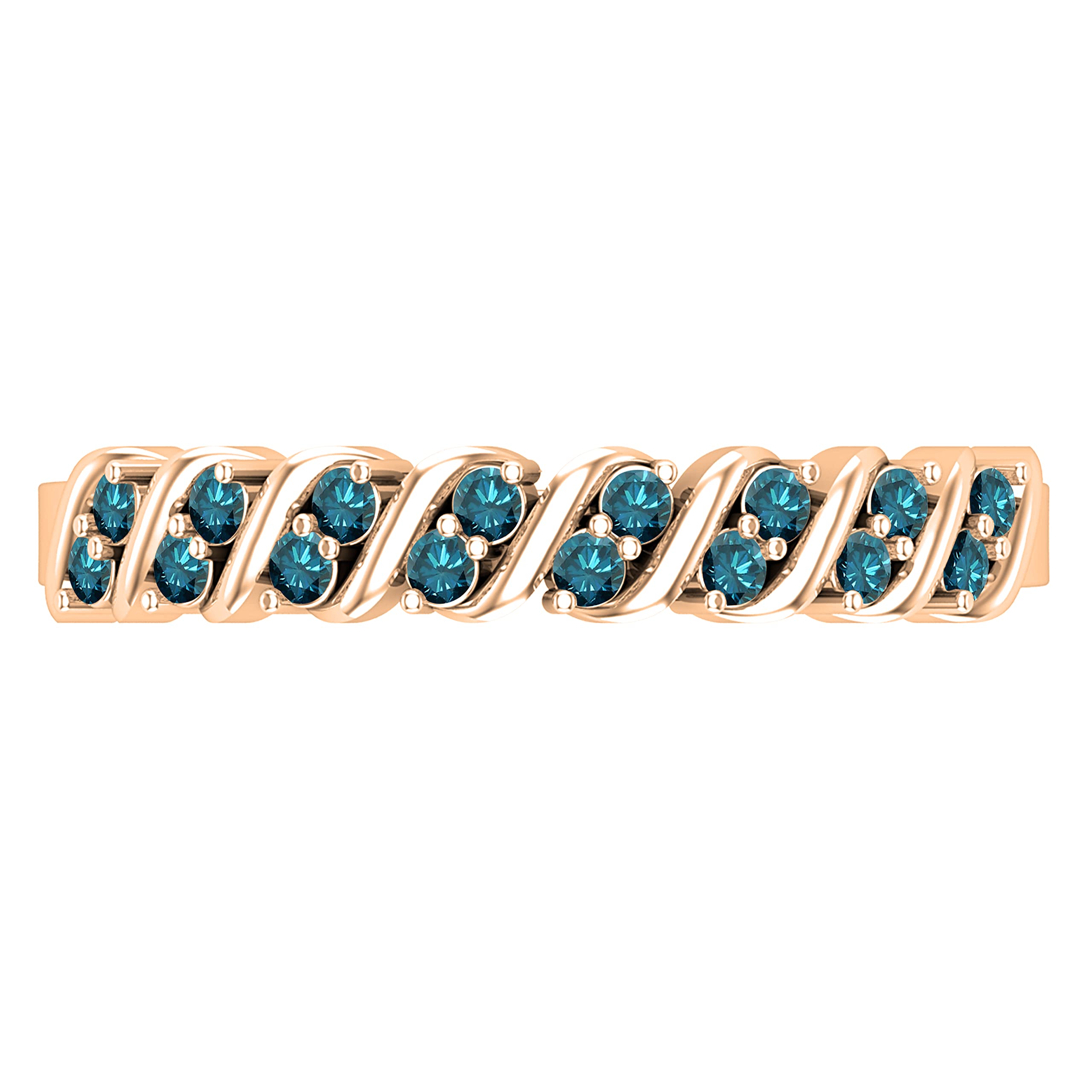Dazzlingrock Collection 18K Gold Round Diamond or Gemstone Single Row Stackable Wedding Band for Women - 1/5 CT (0.20 Carat) Elegant Bridal Ring, Anniversary Gift, Promise Ring for Her - Perfect for Weddings, Engagements & Special Occasions