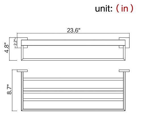 1Pcs Wall Mounted Towel Shelf - Chrome & Stainless Steel Bathroom Hardware Set - Luxury Bathroom Accessories & Decor for Spa, Hotel & Home Use