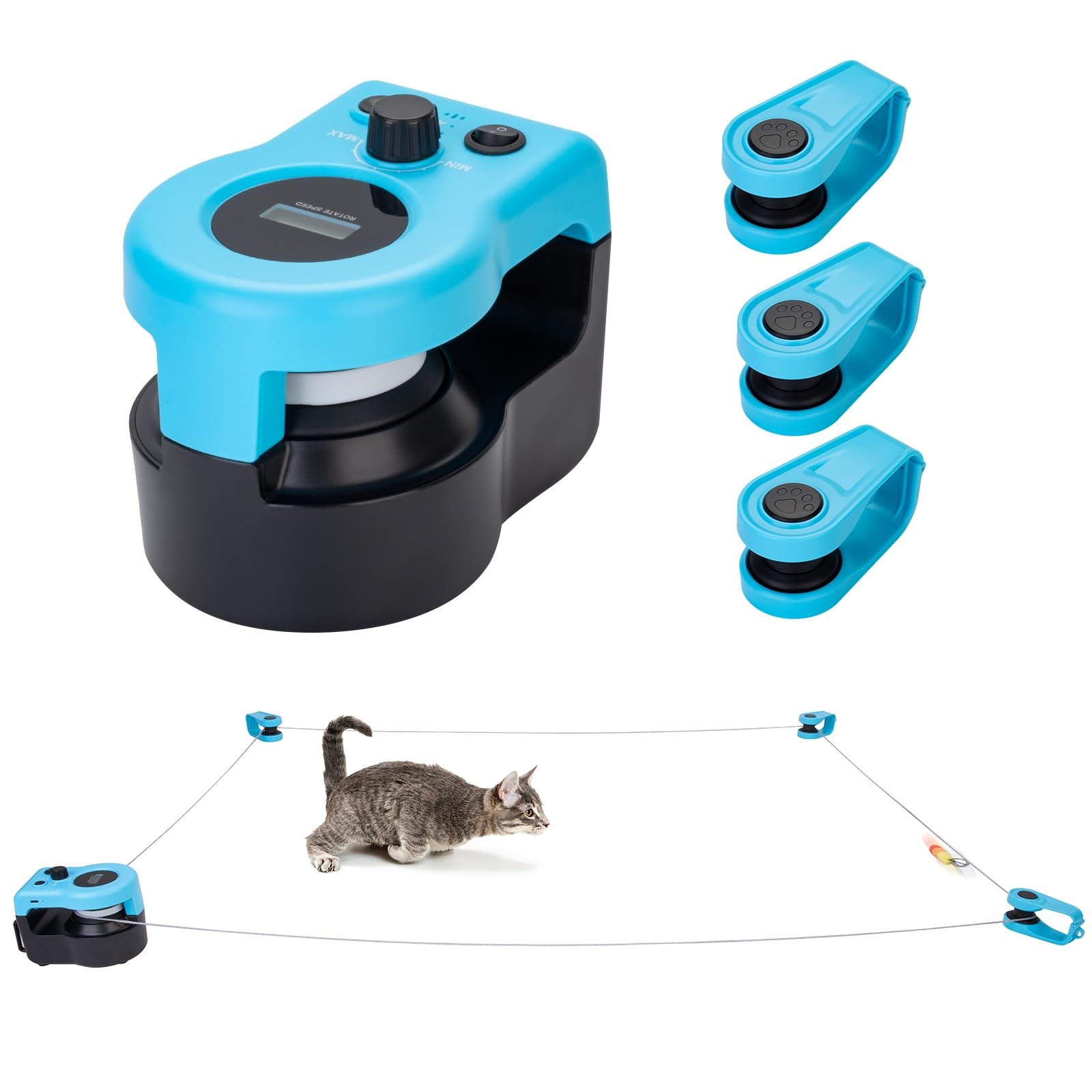Interactive Cat Exercise Wheel - Adjustable Speed Remote Control Cat Treadmill Toy for Indoor Cats | Hunting Simulation & Playtime Activity for Kittens & Adult Felines | Perfect for Small Apartments & Home Entertainment