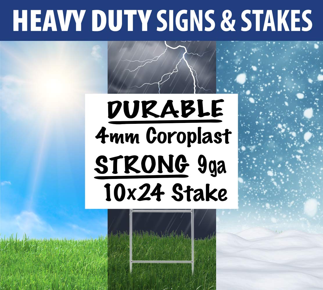 Durable 18x24 Inch White Corrugated Yard Sign Kit - 100 Pack with Heavy-Duty Galvanized Steel H-Stakes (10x24 Inch) - Perfect for Political Campaigns, Real Estate Signs, Yard Sales & Event Advertising