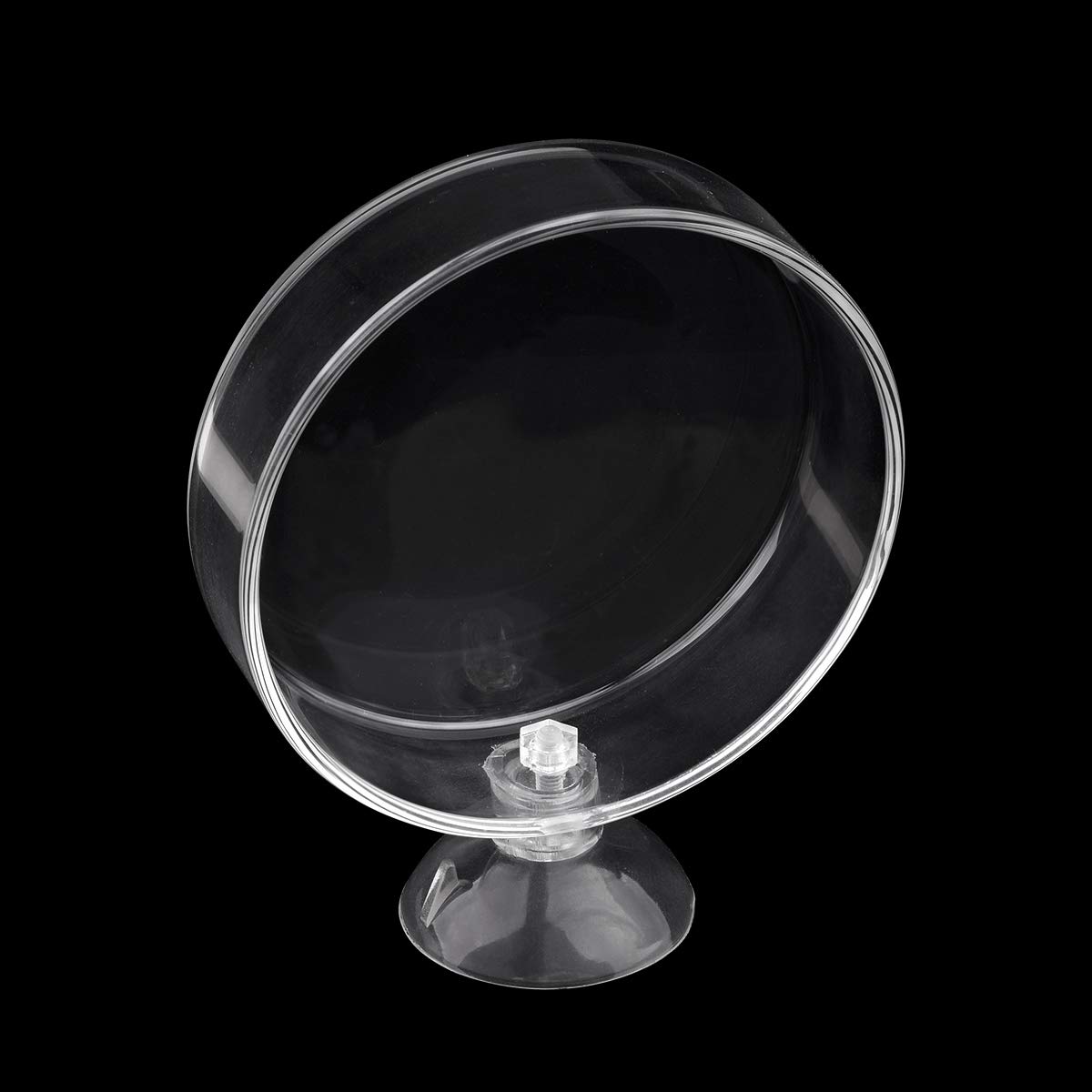 Premium Clear Aquarium Glass Feeder Dish - 65mm Round Shrimp Food Tray with Suction Cup to Prevent Fish Tank Food Spreading | Ideal for Feeding Shrimp, Bettas & Small Fish in Freshwater & Saltwater Tanks