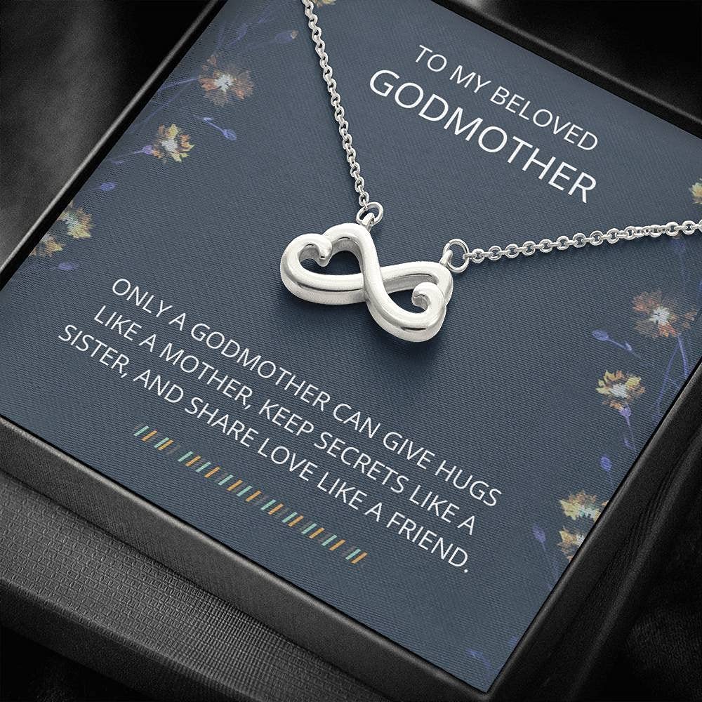 Personalized Infinity Heart Necklace - Unique Godmother Gift & Wedding Thank You Present - Engraved Jewelry for Special Occasions | Perfect for Anniversaries, Baptisms & Mother's Day Gifts