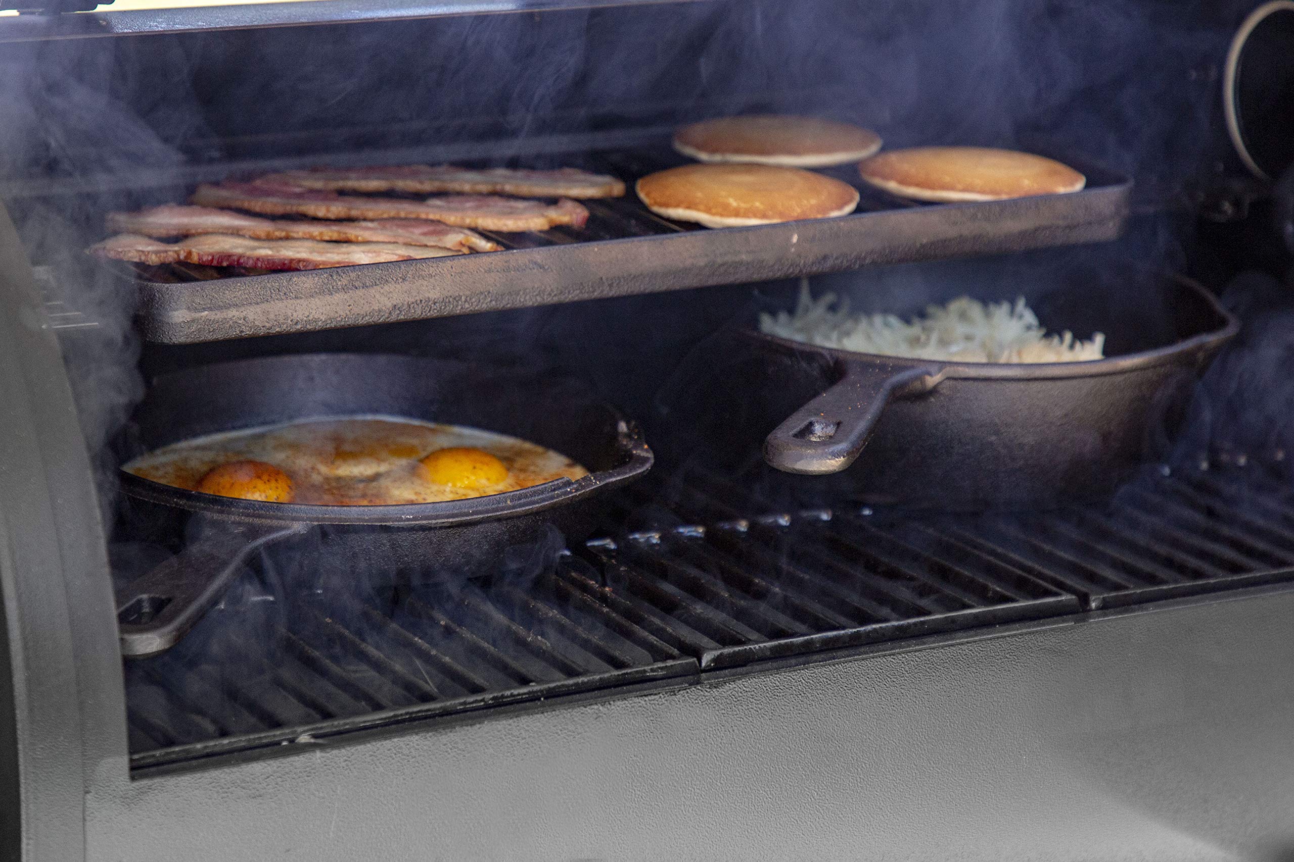 Pit Boss 6-Piece Cast Iron Cookware Set - Pre-Seasoned Cast Iron Skillet, Griddle, Dutch Oven & Accessories for Grilling, Camping & Outdoor Cooking | Perfect for BBQ, Stovetop & Oven Use