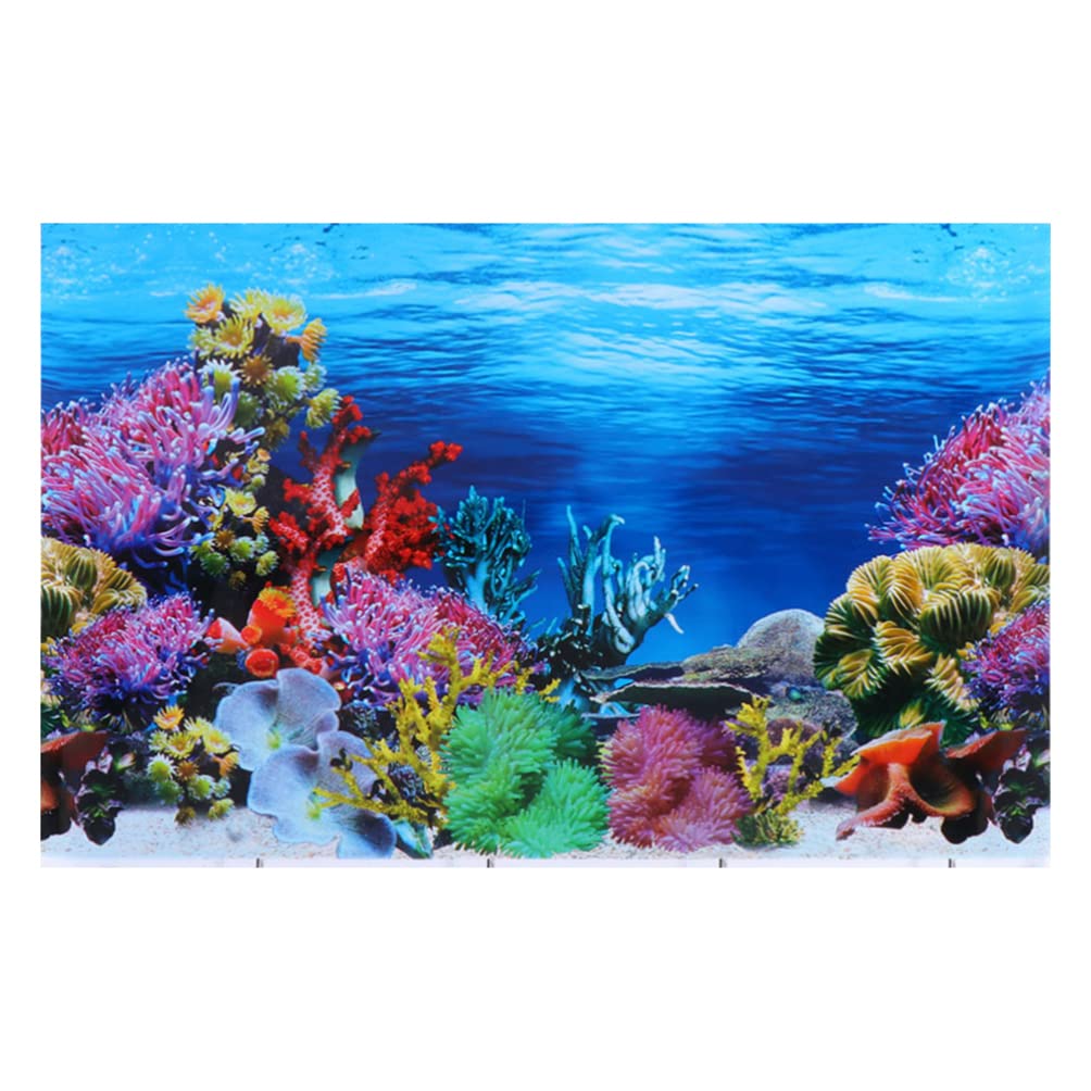 3D Aquarium Background Sticker - Double-Sided Fish Tank Poster for DIY Decoration (40x102cm) - Perfect for Home & Office Aquascaping