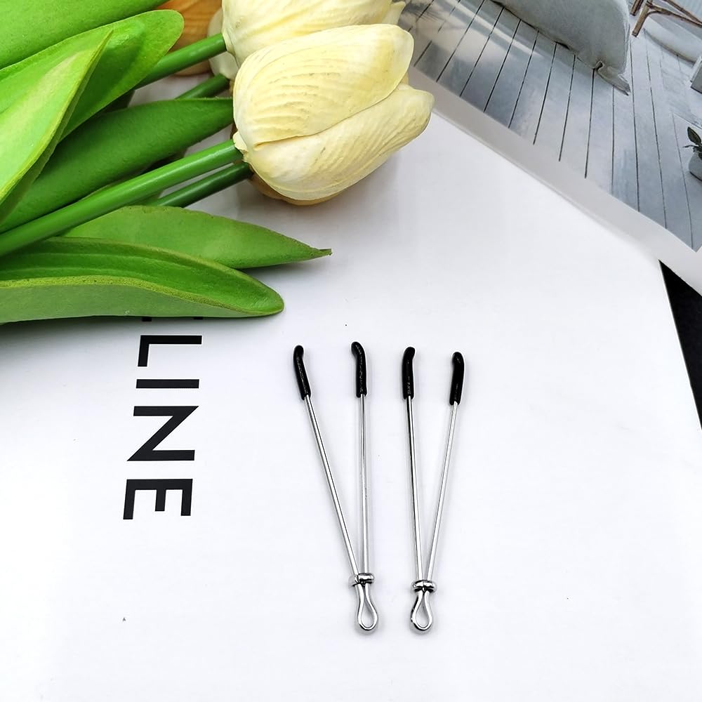Adjustable Stainless Steel Non-Piercing Body Jewelry for Women - Silver & Black Faux Body Chain Clip, Perfect for Parties, Festivals and Fashion Accessories