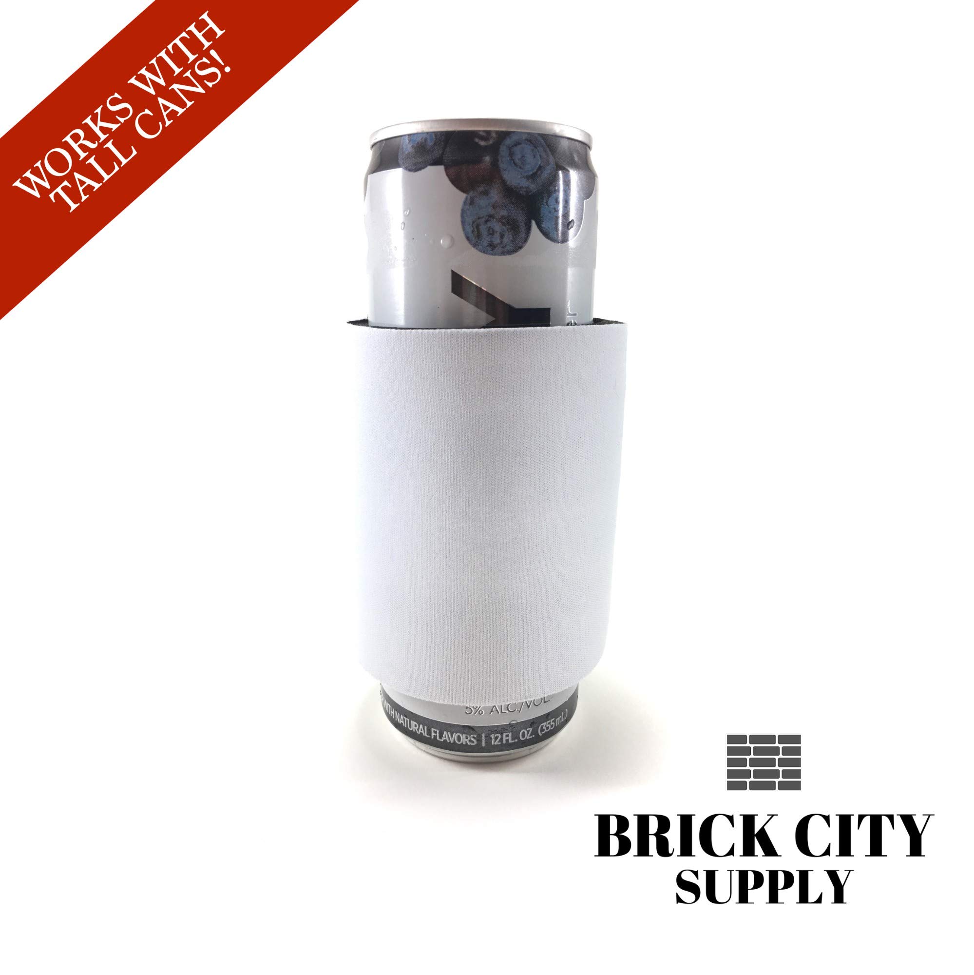 Custom White Slap Can Coolers - Bulk Sublimation or Vinyl Ready Neoprene Beer Sleeves (20 Pack) - Perfect for Parties, Tailgates, and Corporate Events