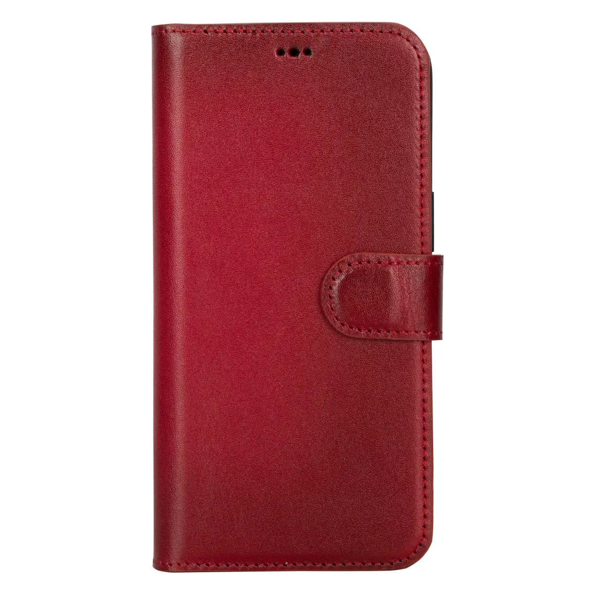 Premium Burnished Red Leather Wallet Case for iPhone 15 Pro Max - Slim Protective Cover with Card Slots | Perfect for Everyday Use, Travel & Business (iPhone 15 Pro Max 6.7