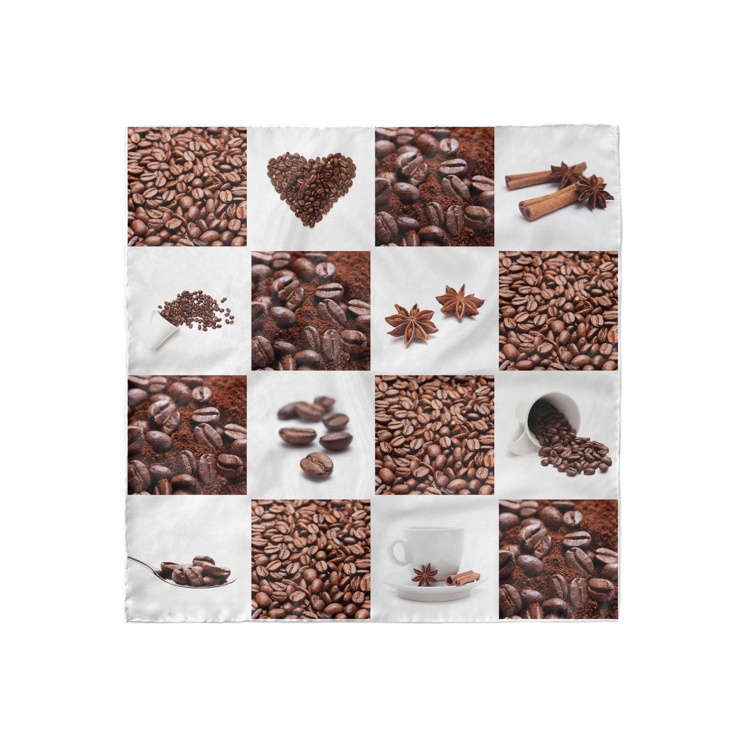 Ambesonne Coffee Headscarf - Stylish Roasted Coffee Beans Print Hijab Scarf for Women - Perfect for Daily Wear, Work, and Special Occasions