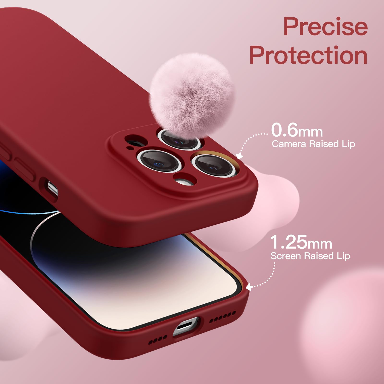 JETech Magnetic Silicone Case for iPhone 14 Pro Max 6.7-Inch - MagSafe Compatible Protective Cover with Full Camera Lens Protection (Red) | Slim Fit, Shockproof Design for Everyday Use, Work & Travel