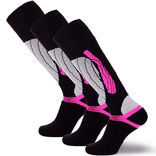 3 Pairs - Black/Neon Pink