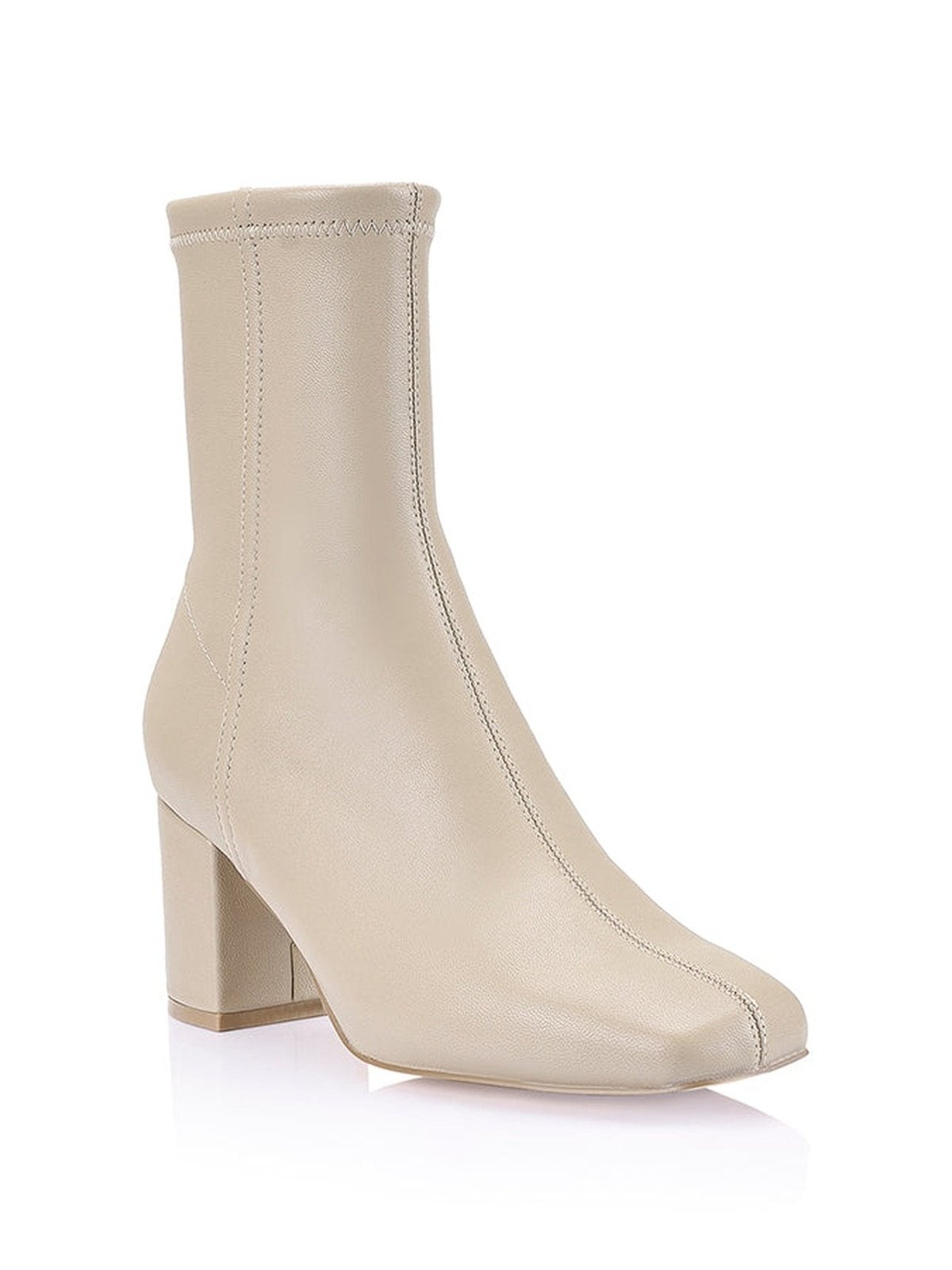 Juan II Sock Boots - Nude Stretch Kid Leather Ankle Boots for Women | Comfortable & Stylish for Office, Party & Everyday Wear