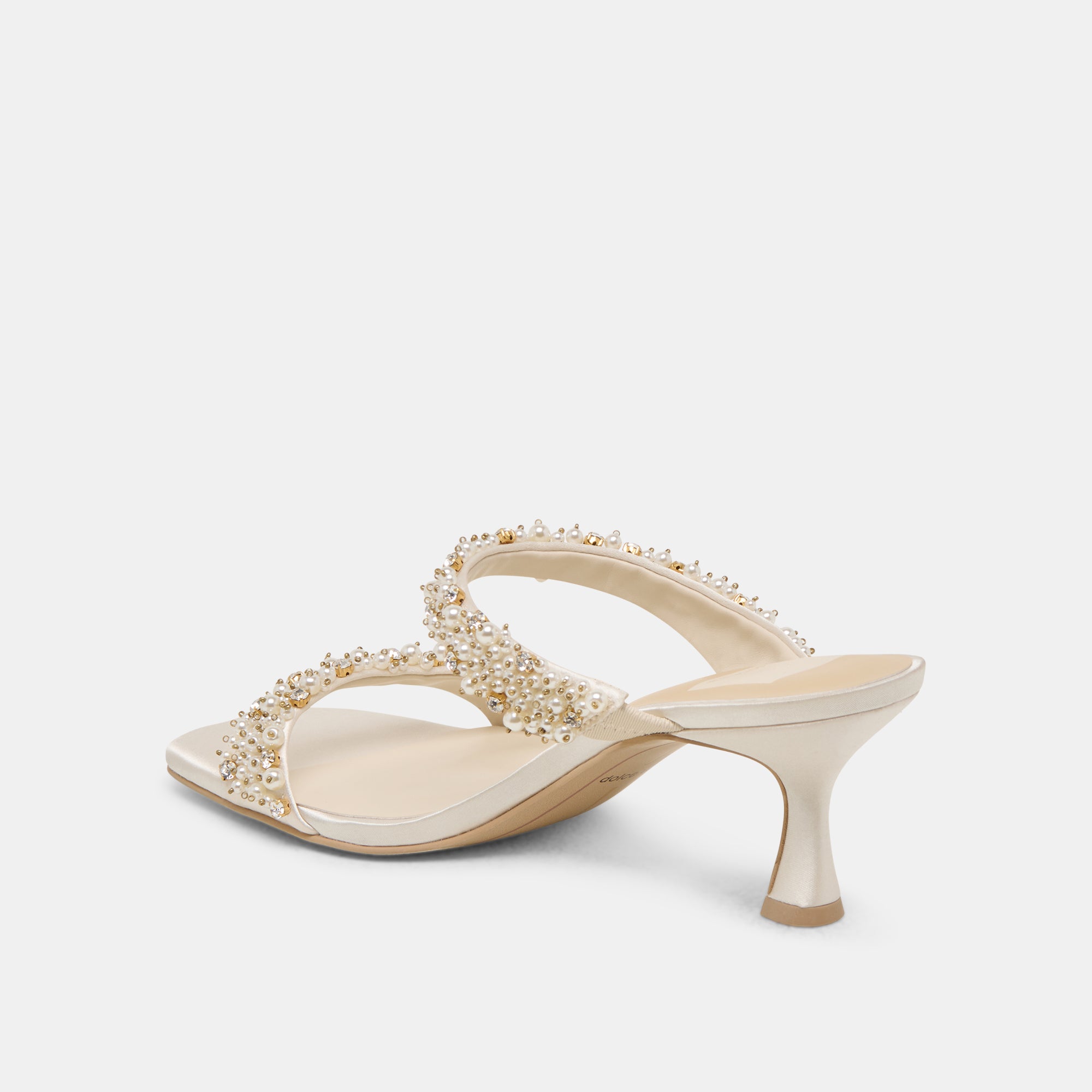 GENORA Rhinestone Heels for Women - Elegant Ivory Crystal Embellished High Heels for Parties, Weddings & Special Occasions